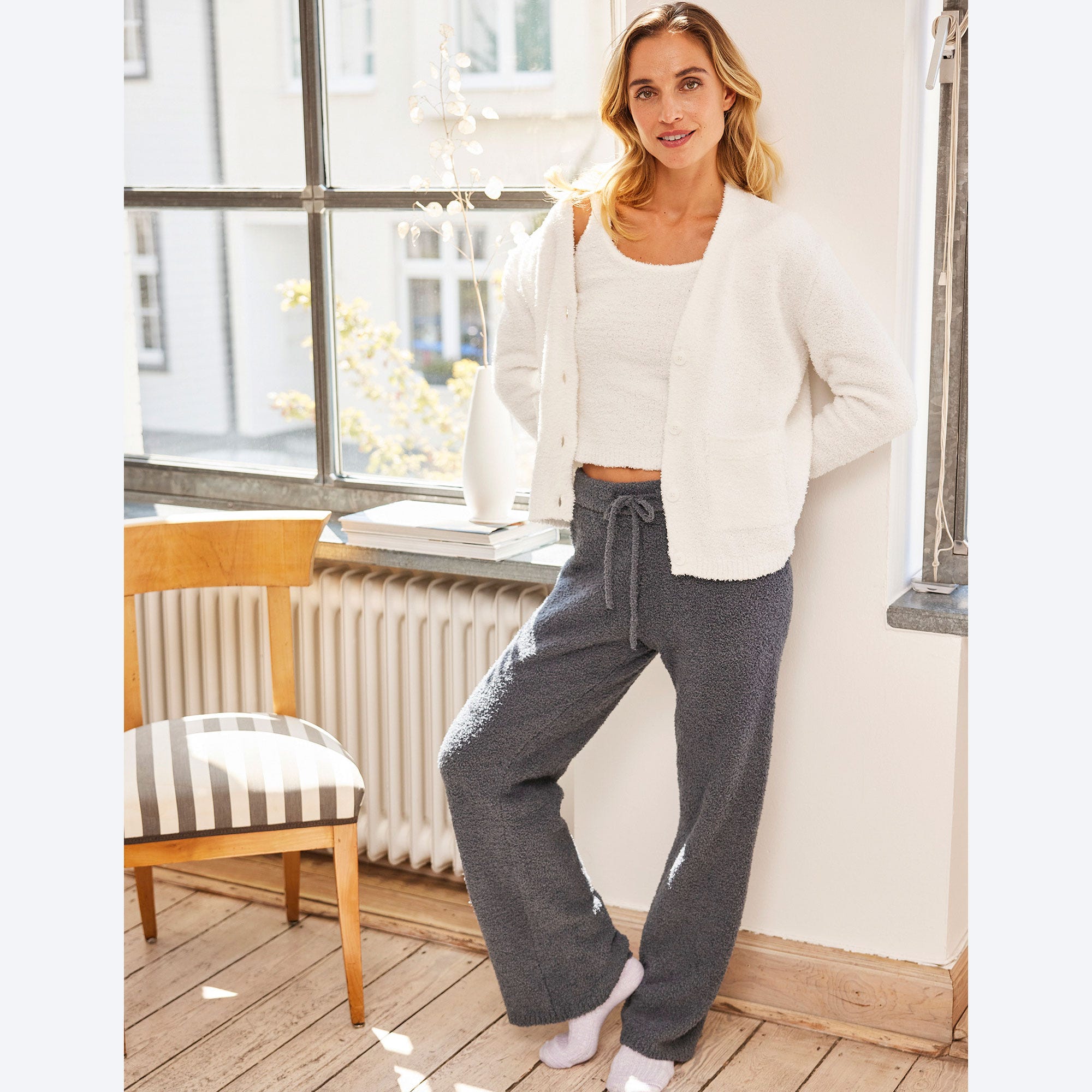 Damen-Homewear-Hose mit flauschiger Oberfläche