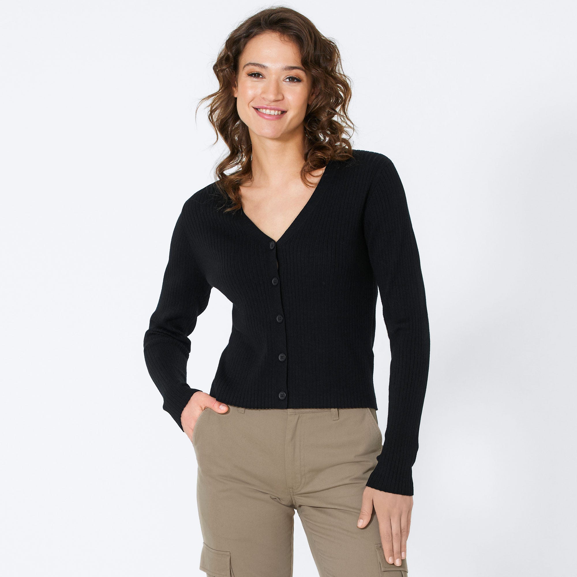 Damen-Strickjacke mit Feinstrick-Design