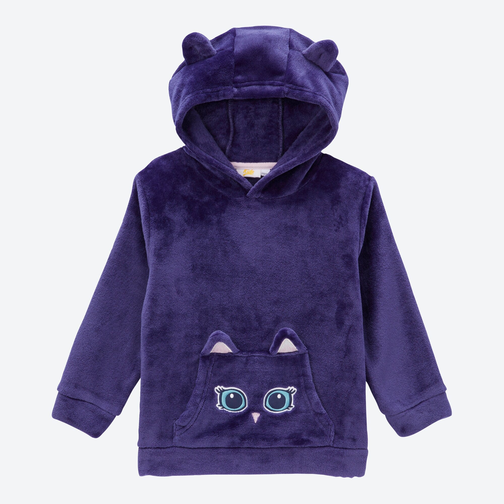 Kinder-Mädchen-Coralfleeceshirt mit Ohren