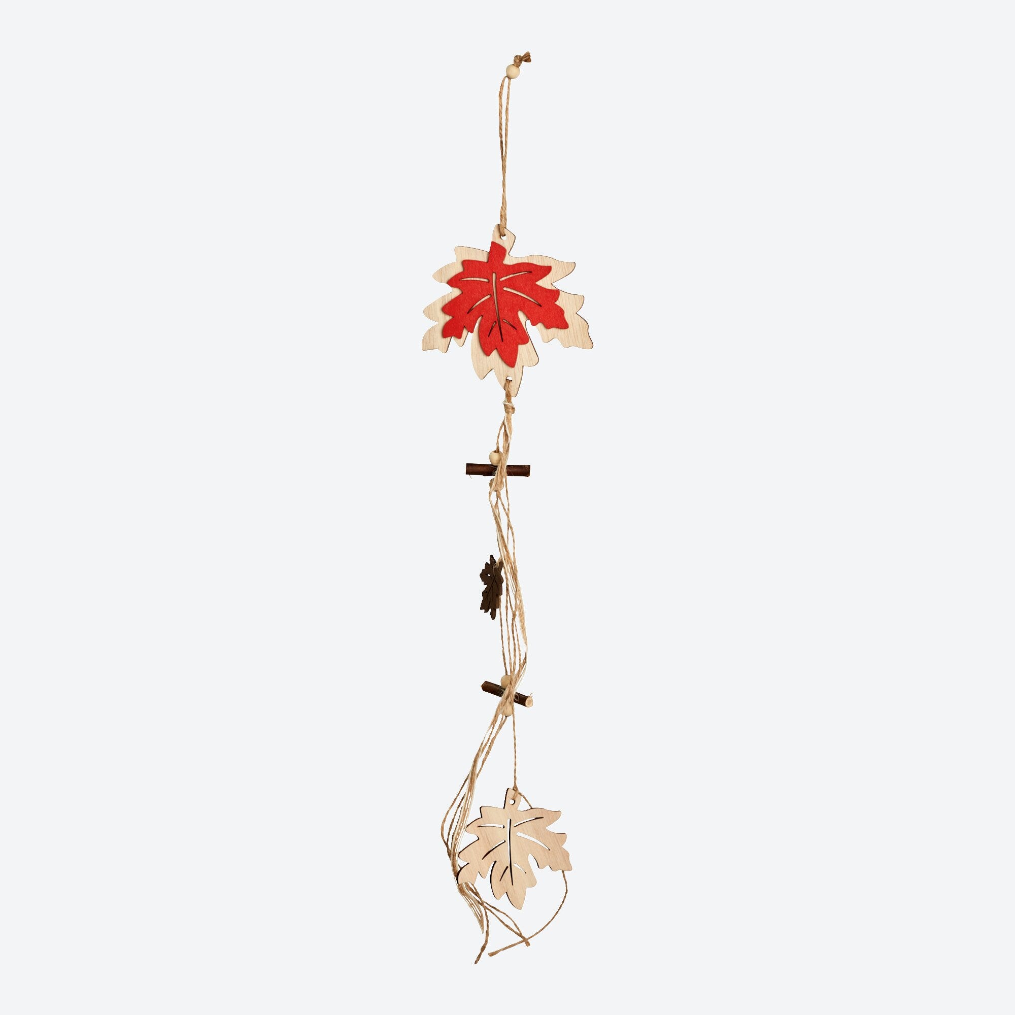 Holzgirlande mit Blatt-Motiven, ca. 120cm