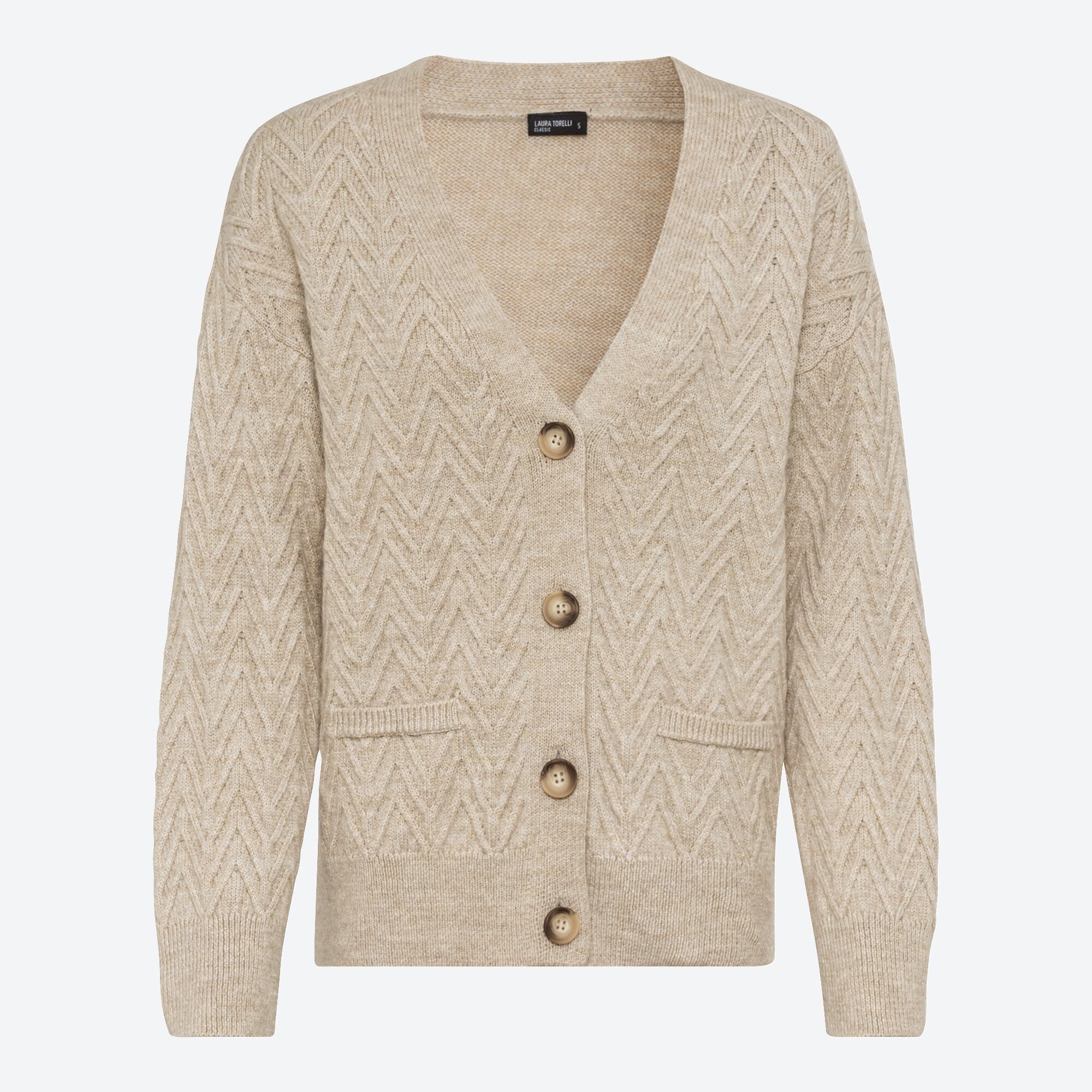 Damen-Strickjacke mit Struktur-Muster