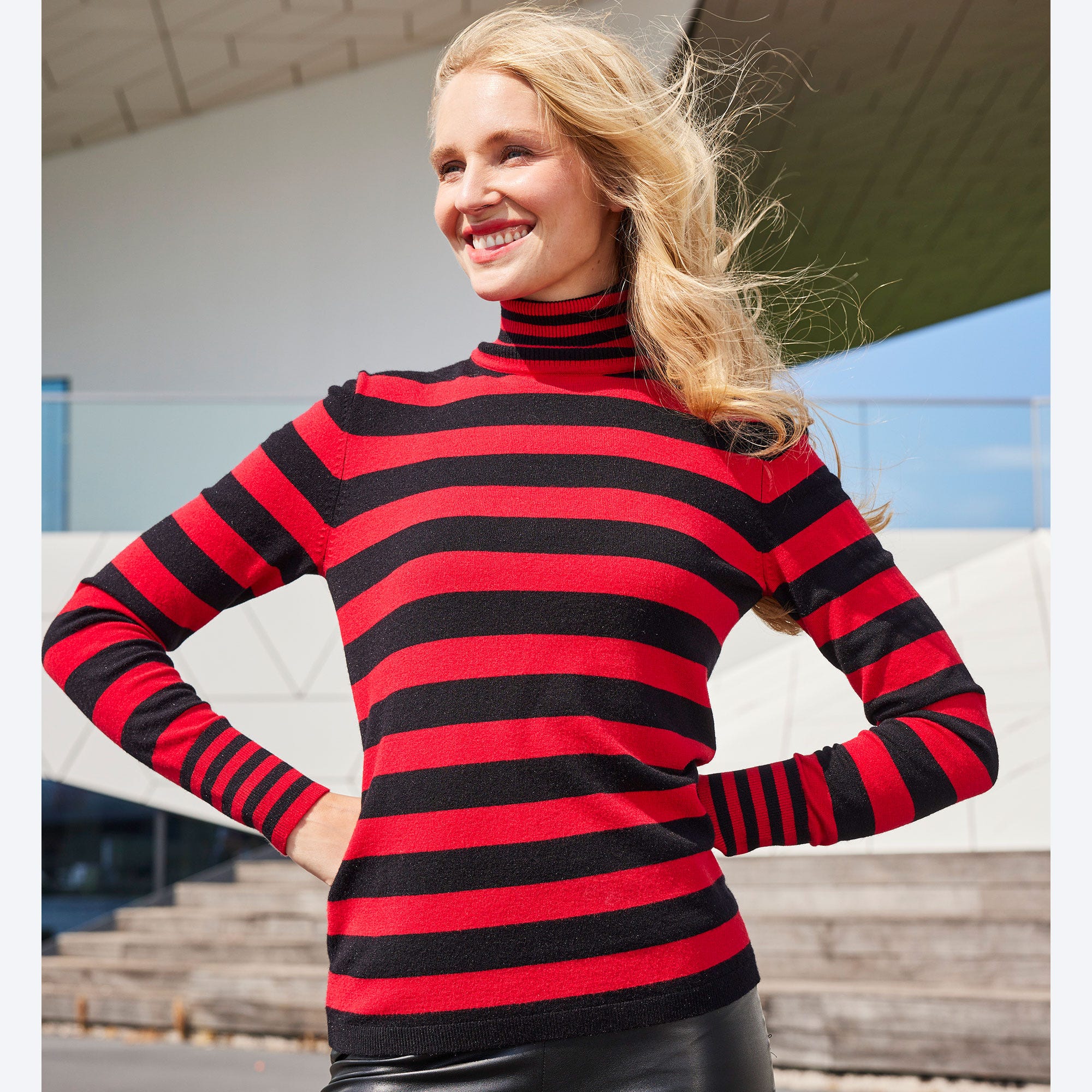 Damen-Pullover mit Ringelmuster