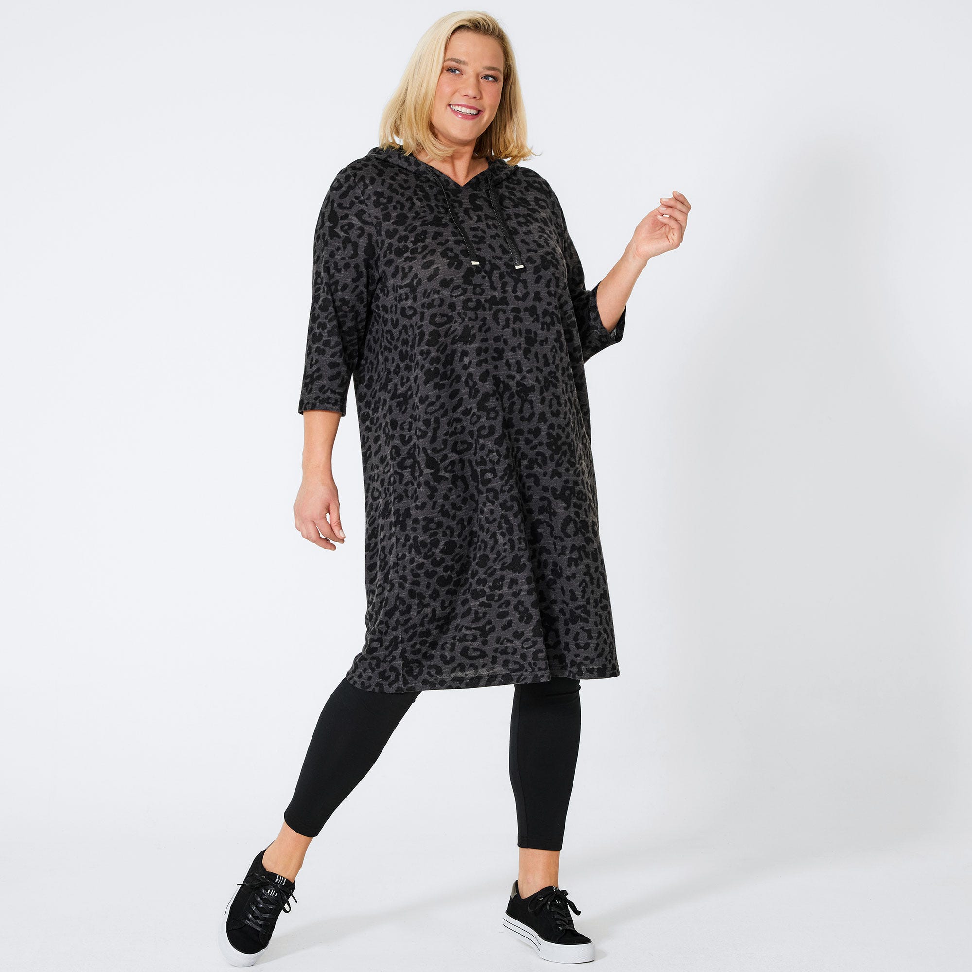 Damen-Kleid mit Leo-Muster, große Größen
