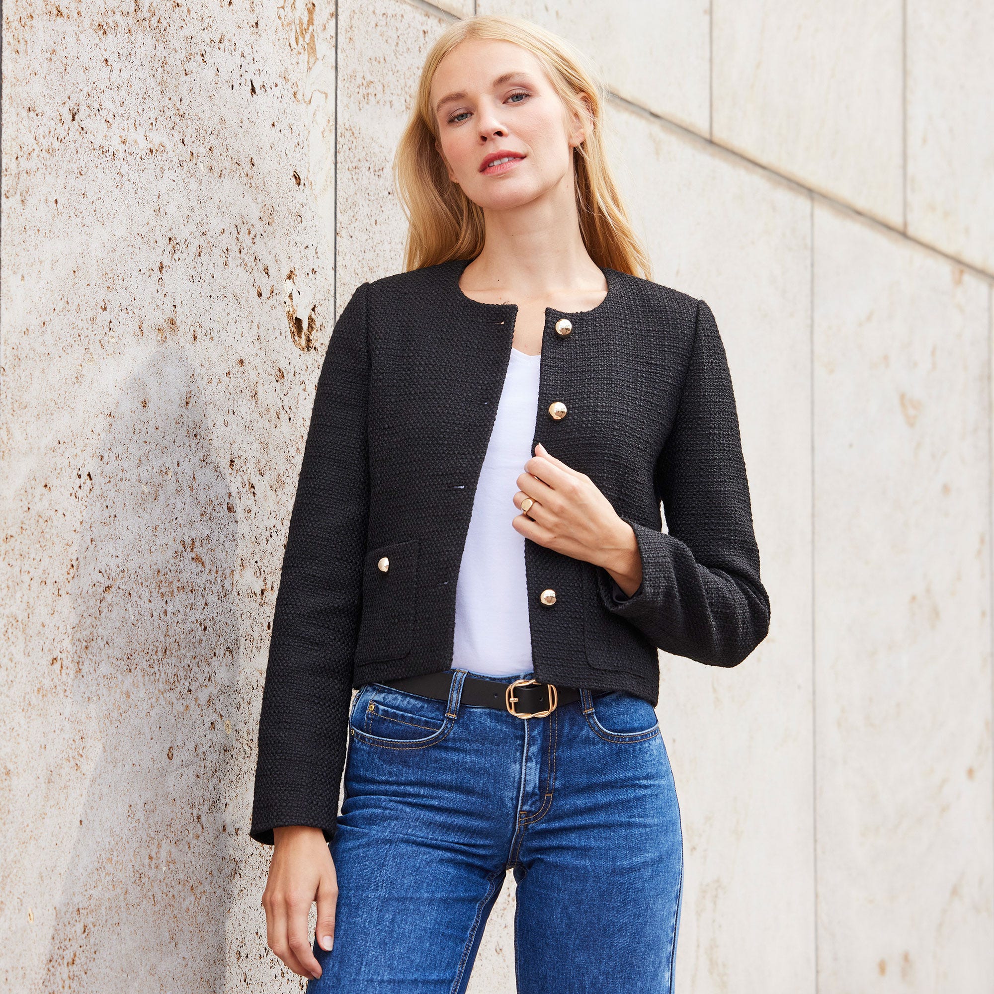 Damen-Blazer in Bouclé-Qualität