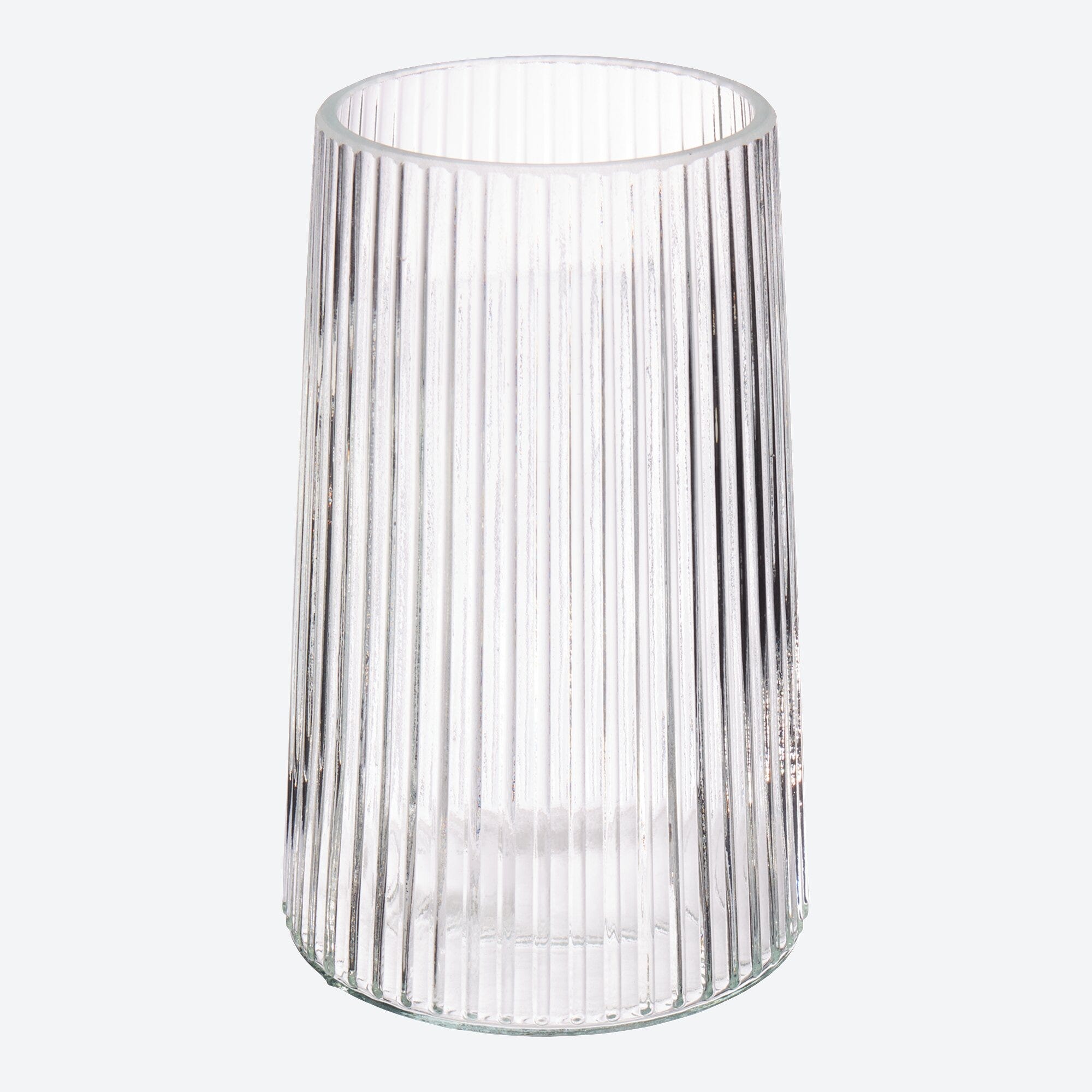 Vase aus Glas mit Rillen, ca. 13x20cm