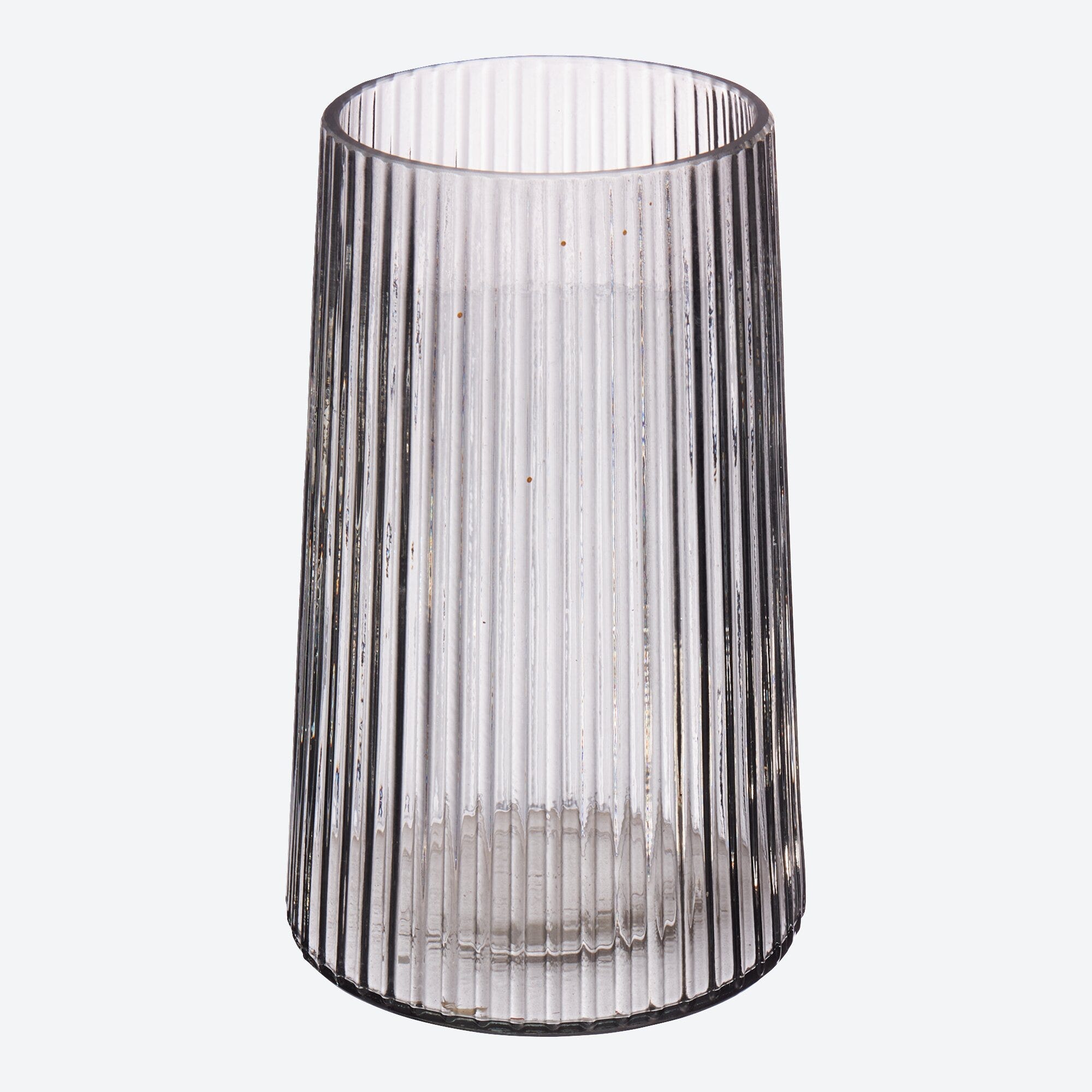 Vase aus Glas mit Rillen, ca. 13x20cm