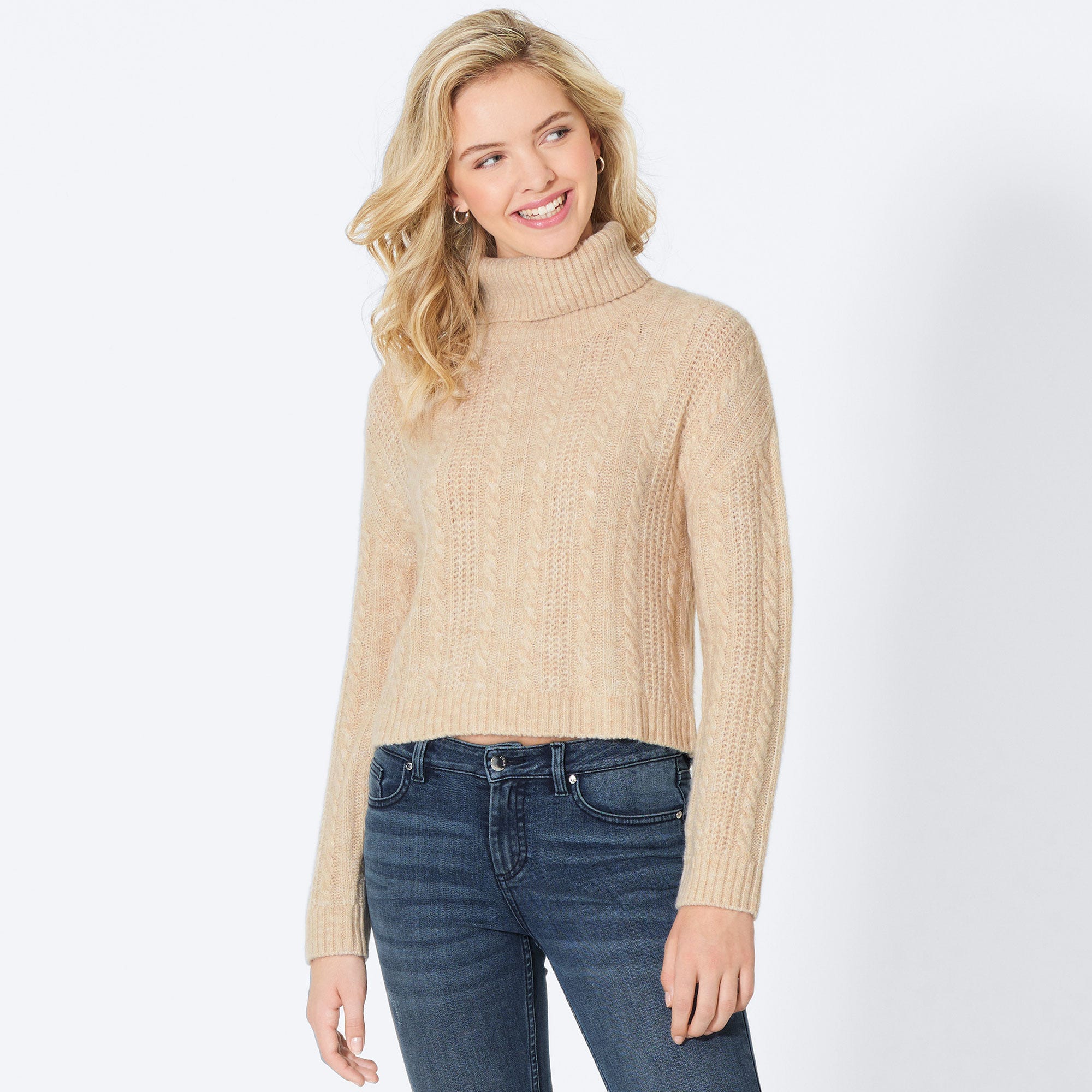 Damen-Pullover mit Zopfmuster