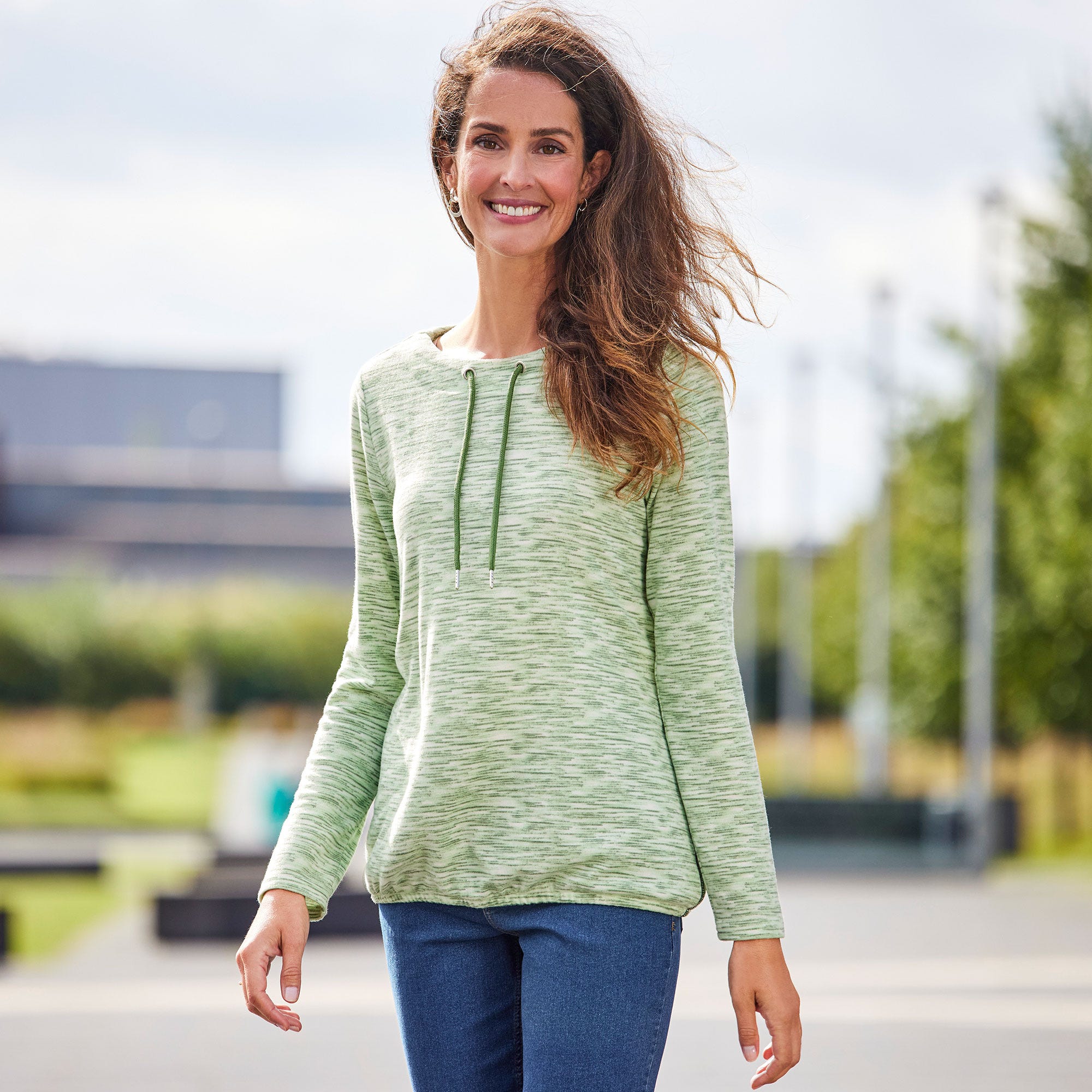 Damen-Pullover in Melange-Optik