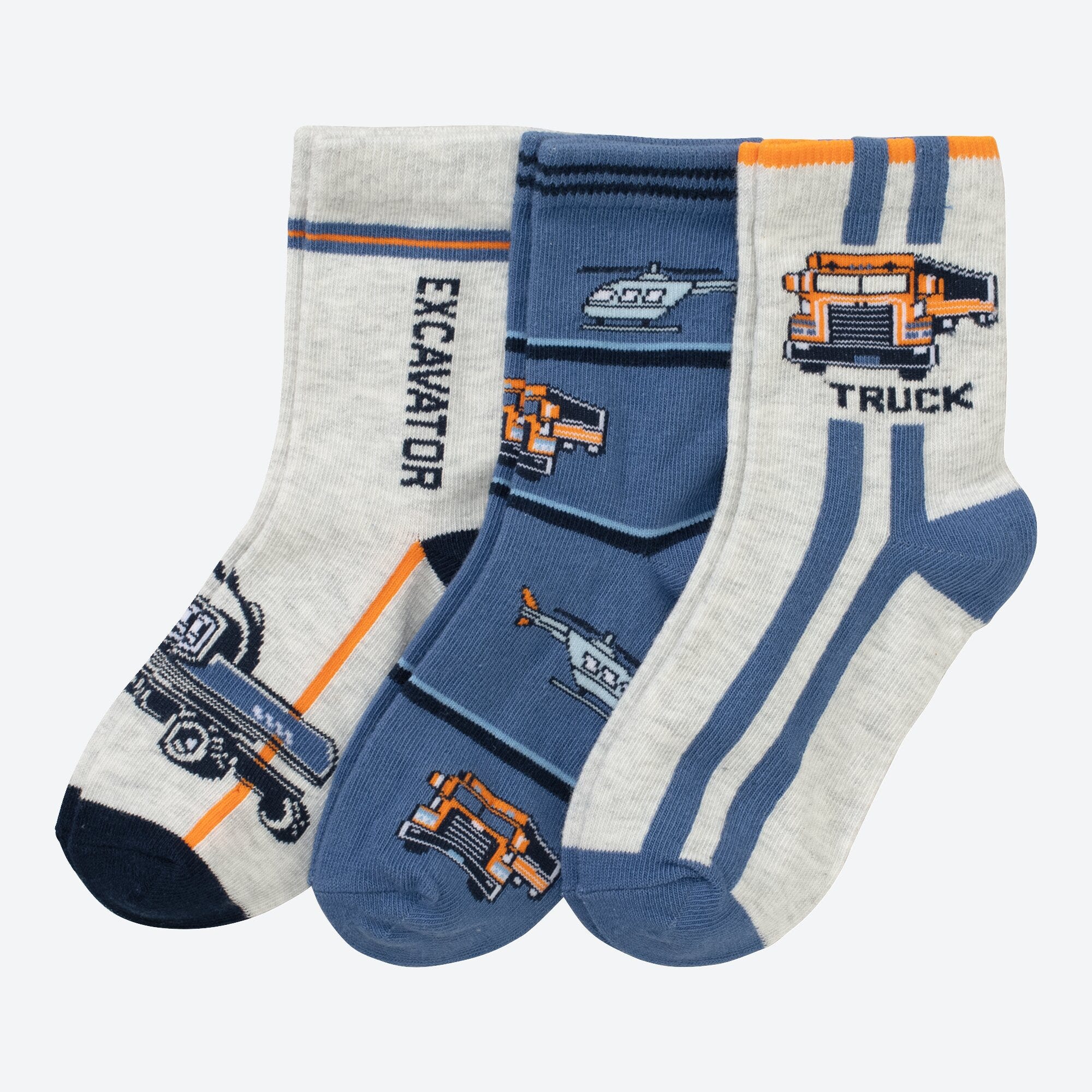 Jungen-Socken mit Truck-Motiv, 3er-Pack