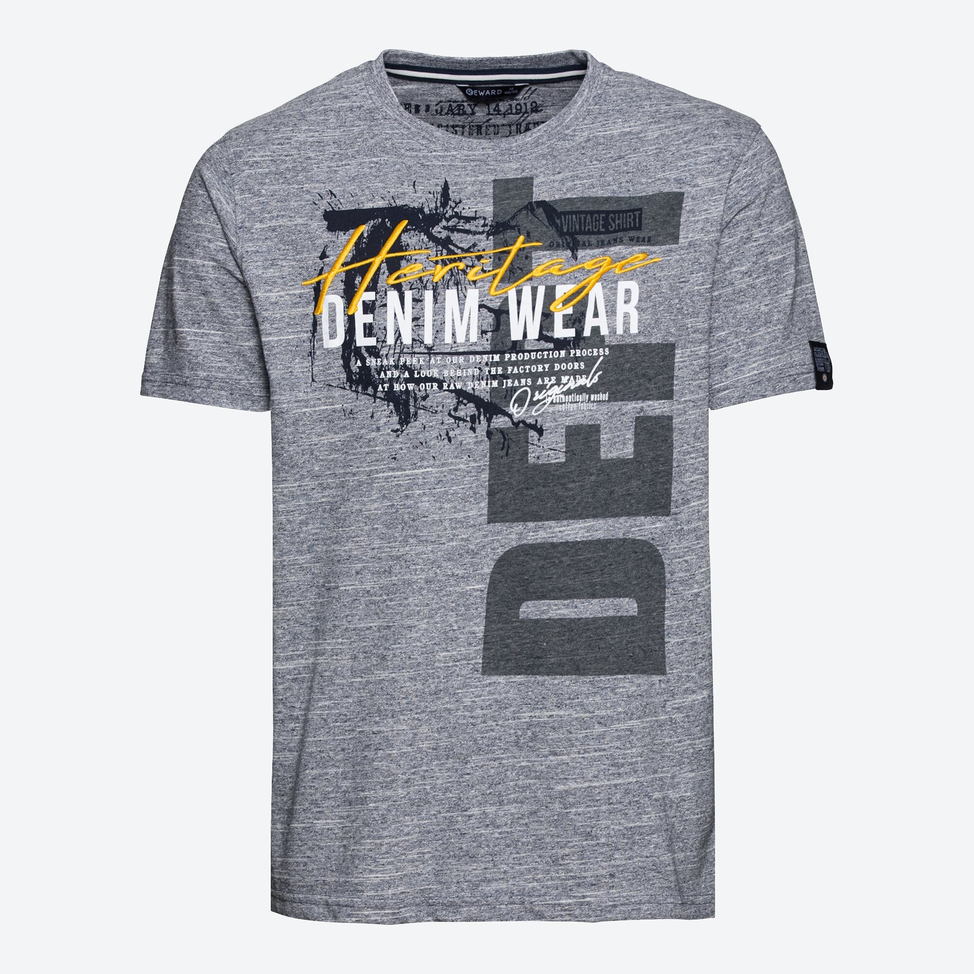 Herren-T-Shirt in Melange-Optik