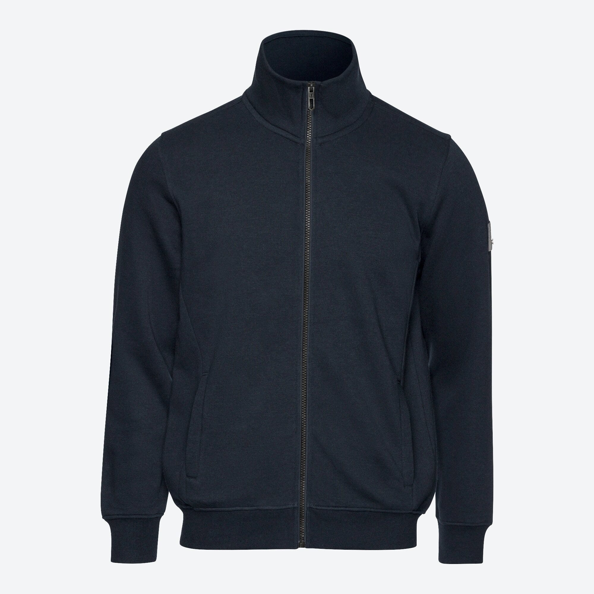 Herren-Fleece-Jacke mit Rippbündchen