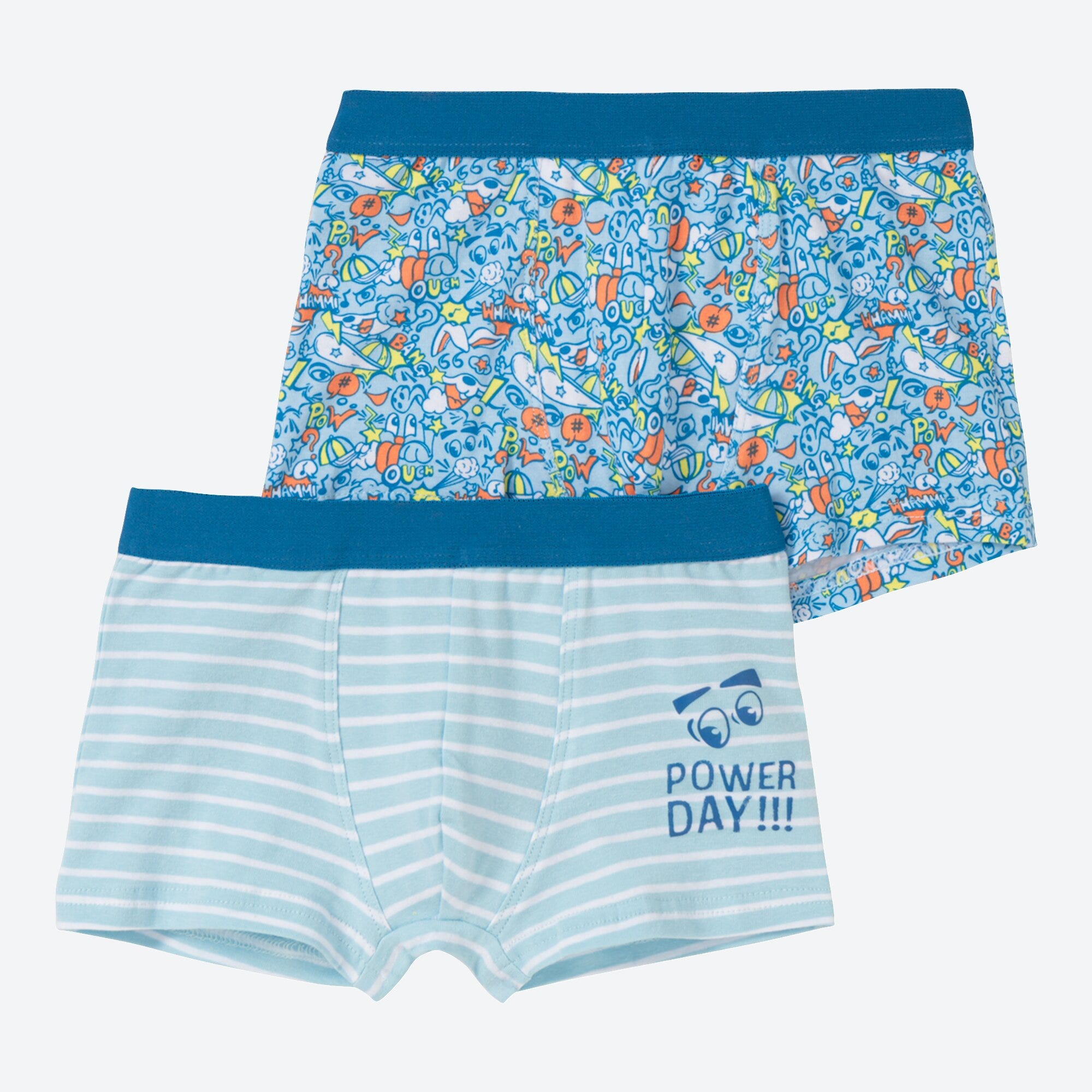 Kinder-Jungen-Retroshorts mit Streifen, 2er-Pack