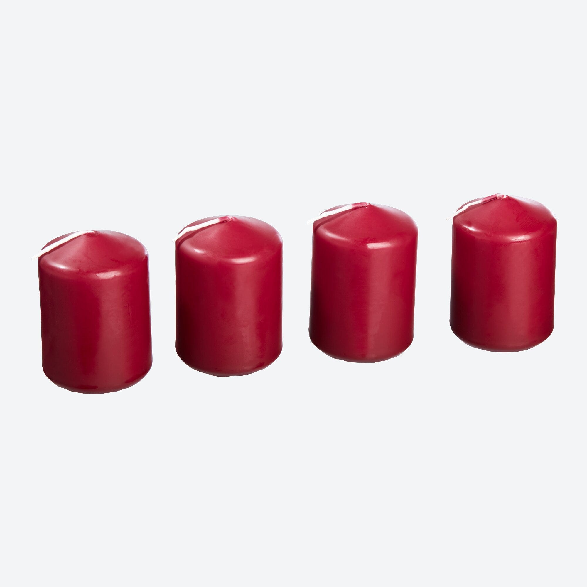 Stumpenkerzen in unterschiedlichen Farben, 4er-Pack, ca. 70x48mm