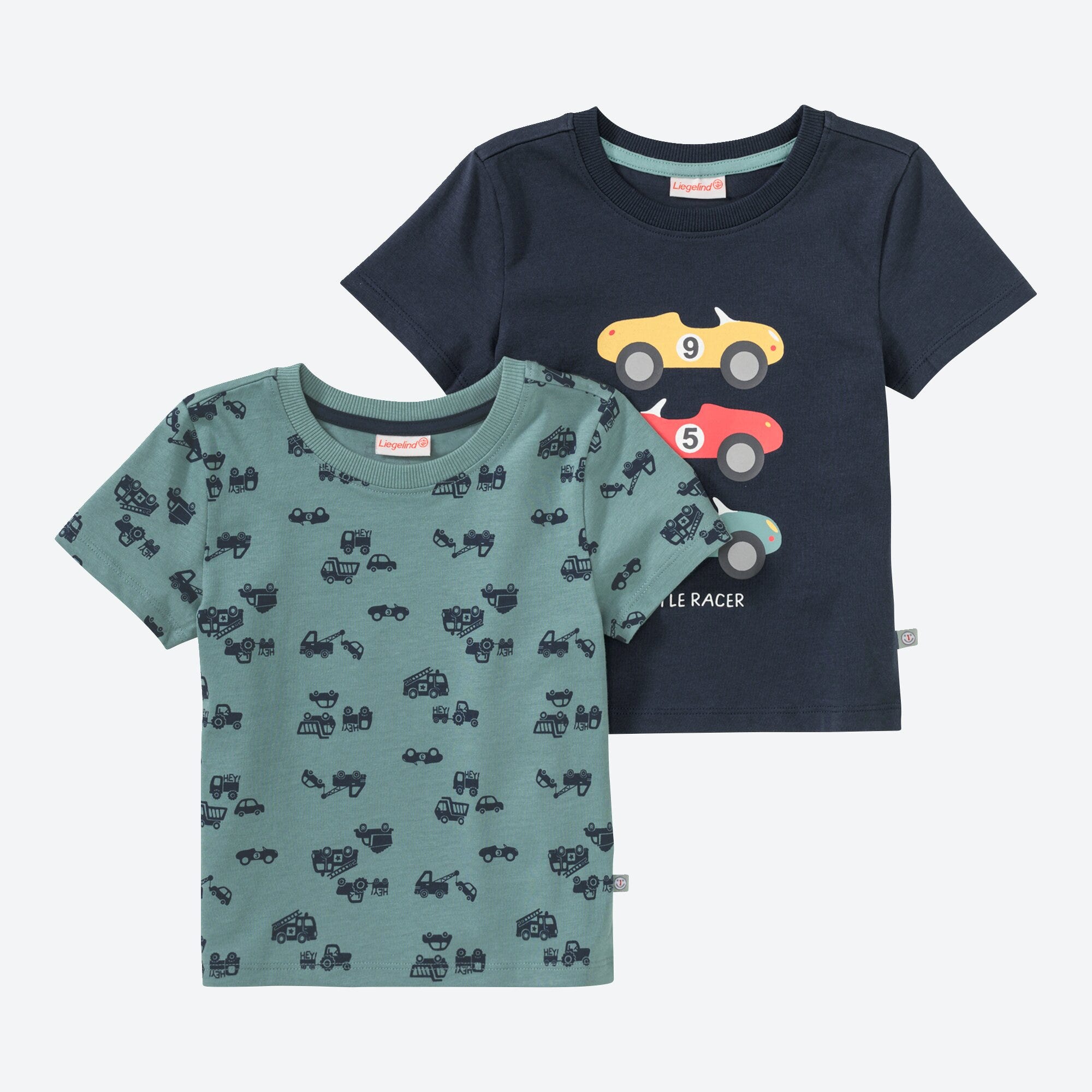 Baby-Jungen-T-Shirt-Set mit Fahrzeug-Motiven, 2-teilig
