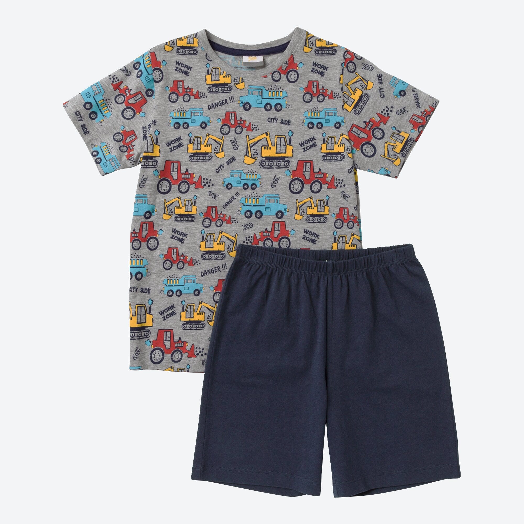 Kinder-Jungen-Shorty mit Fahrzeug-Druck, 2-teilig