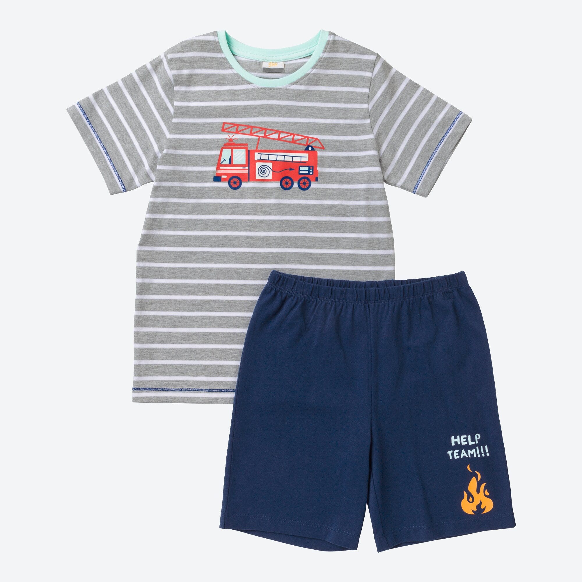 Kinder-Jungen-Shorty mit Streifen, 2-teilig