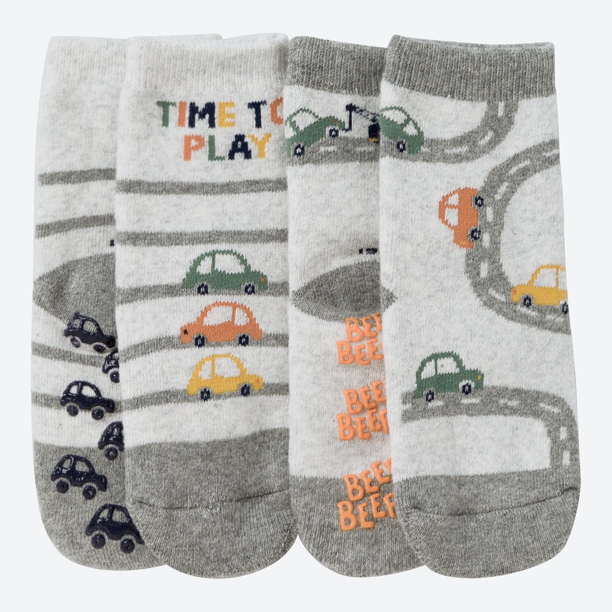 Baby-Jungen-ABS-Socken mit Autos, 2er-Pack
