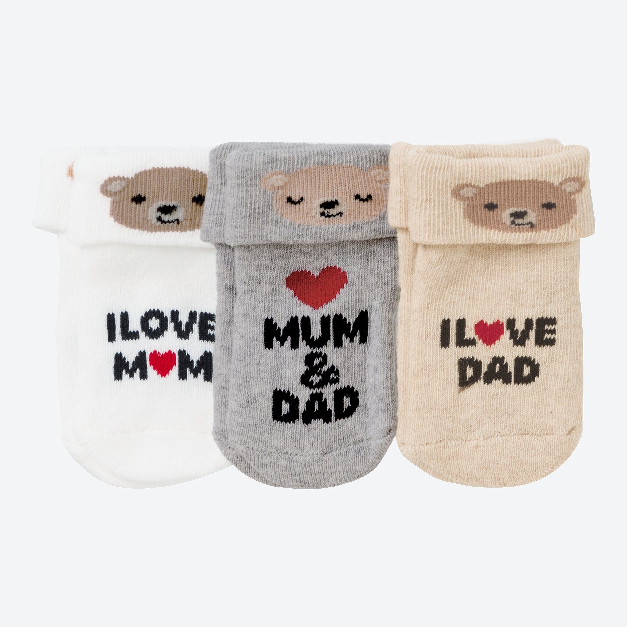 Baby-Frotteesocken mit Futter, 3er-Pack