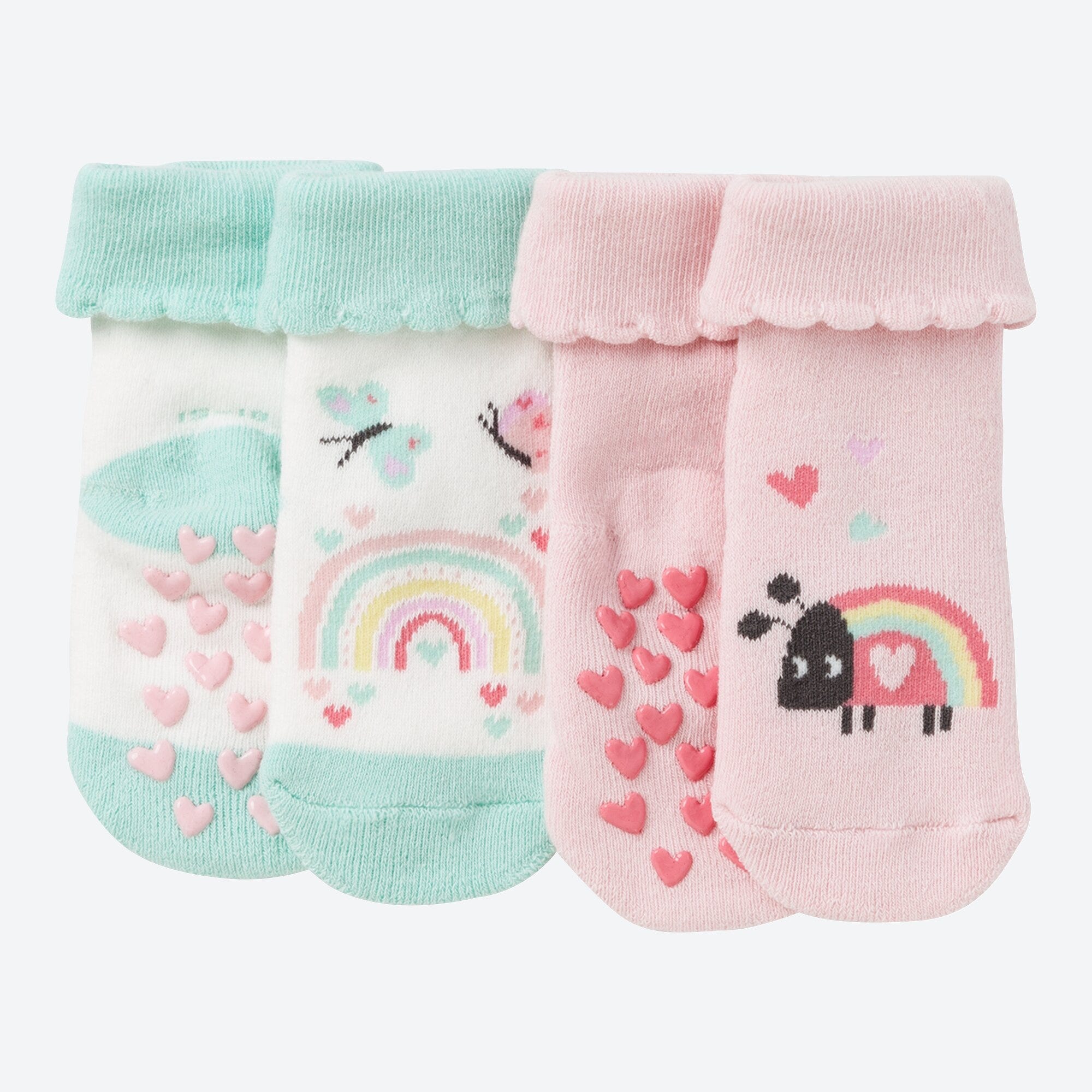 Baby-ABS-Socken mit Mäusezähnchen, 2er-Pack