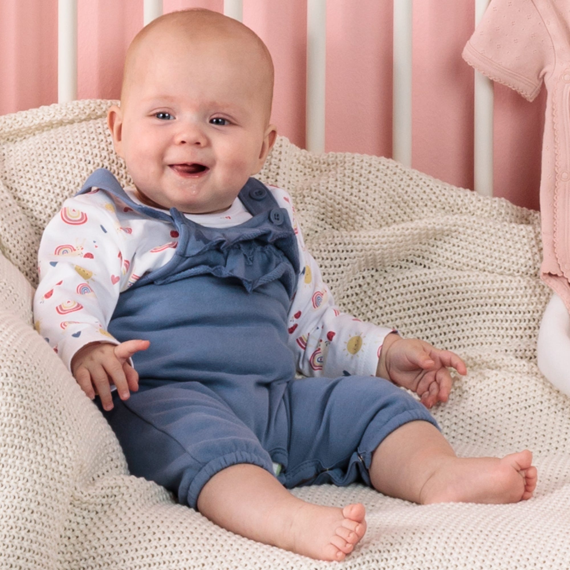 Baby-Newborn-Mädchen-Set mit Rüschen, 2-teilig