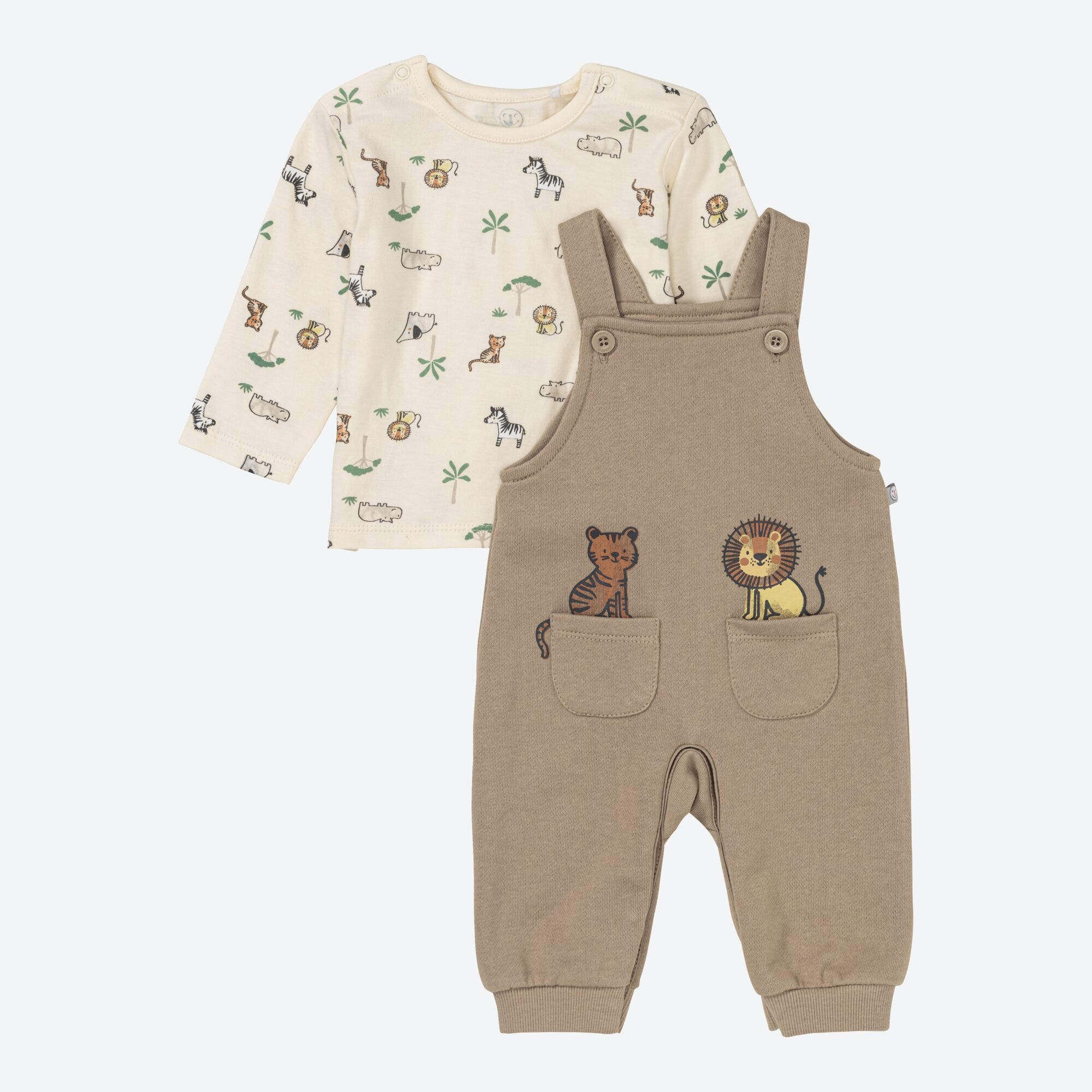 Baby-Newborn-Jungen-Set mit Tier-Motiven, 2-teilig