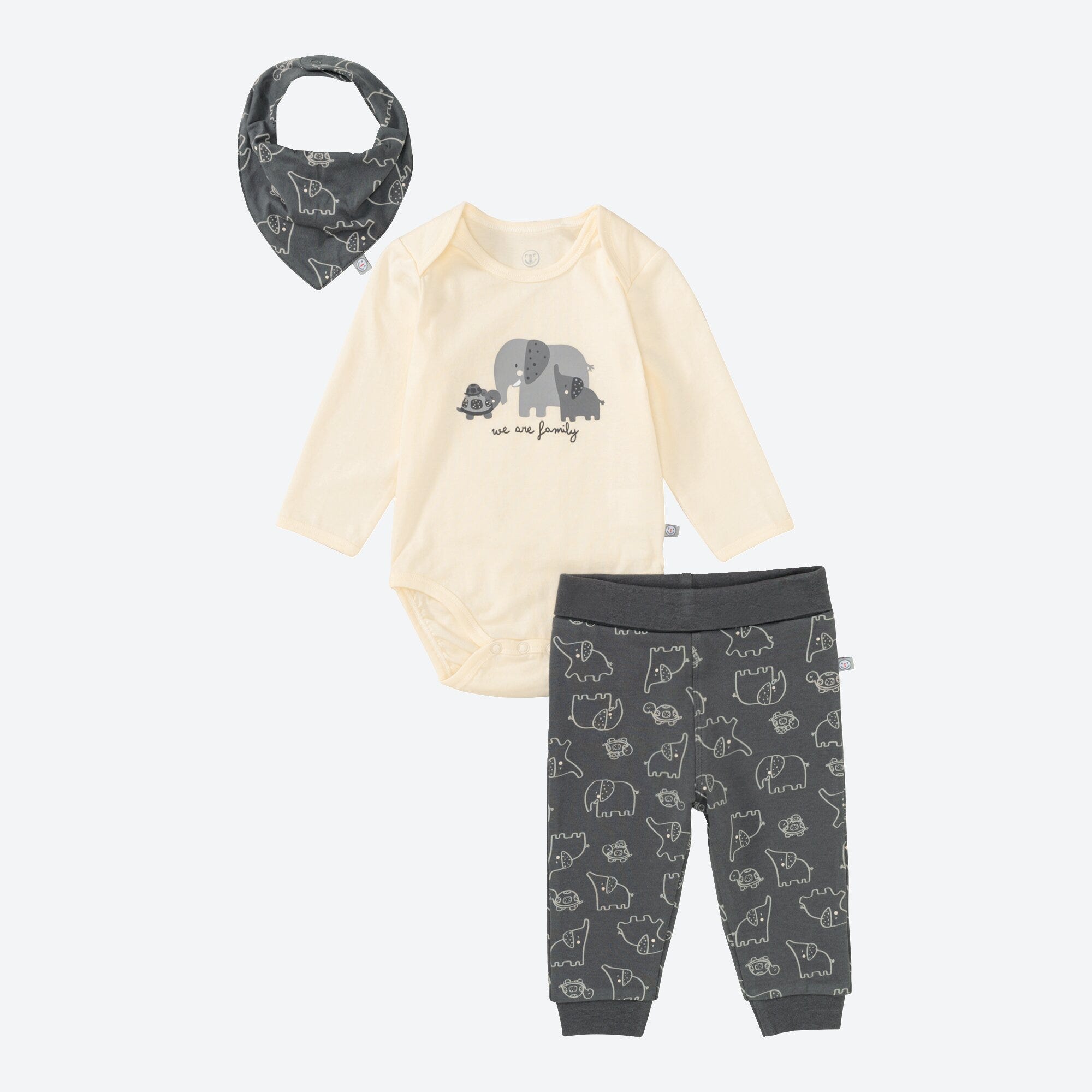Baby-Newborn-Set mit Elefantenmotiv, 3-teilig