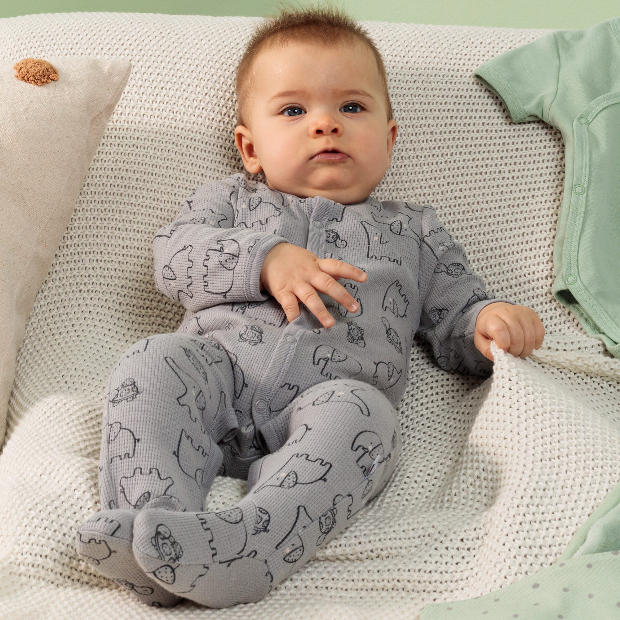 Baby-Newborn-Strampler mit Waffelstruktur