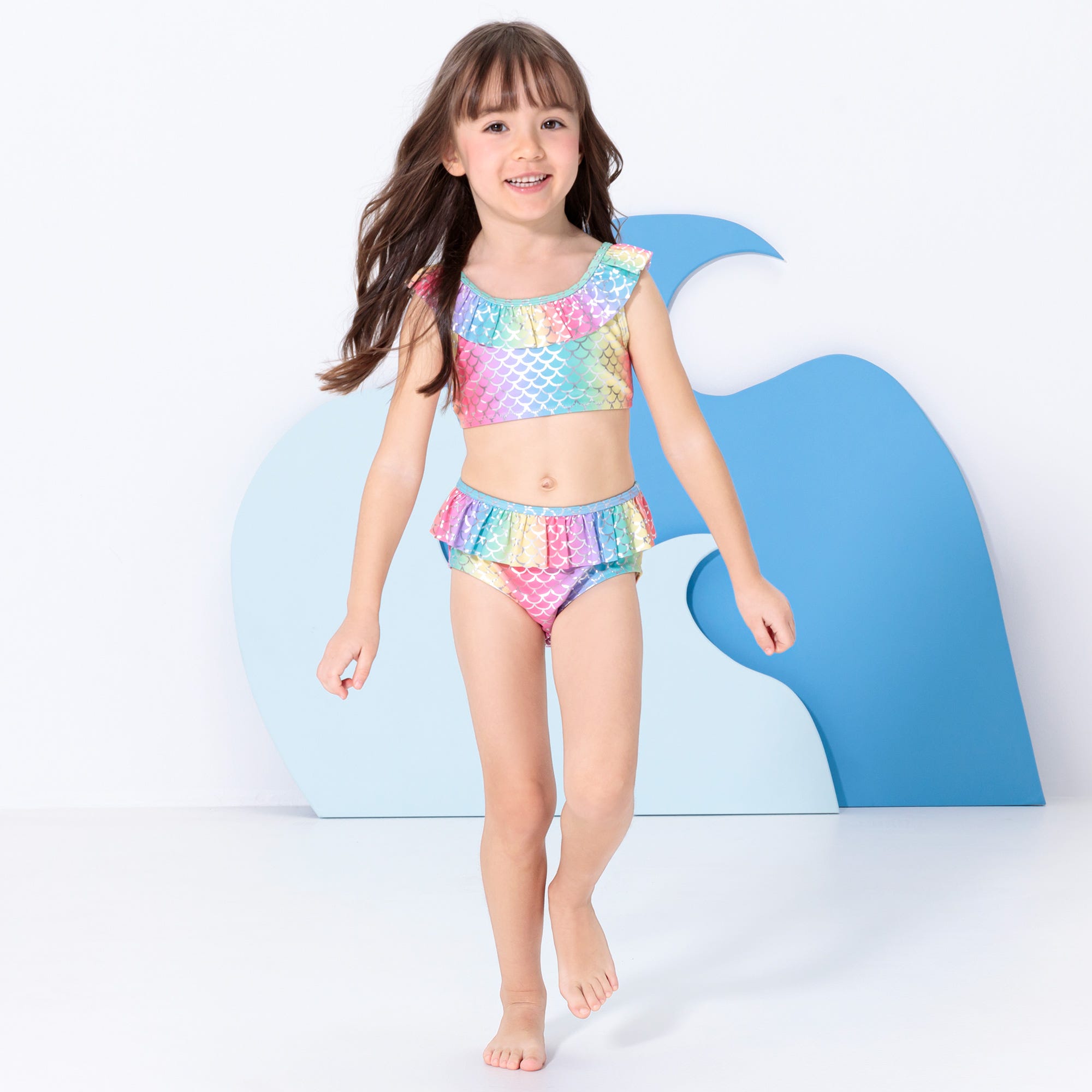 Mädchen-Bikini-Set im Regenbogen-Design, 2-teilig