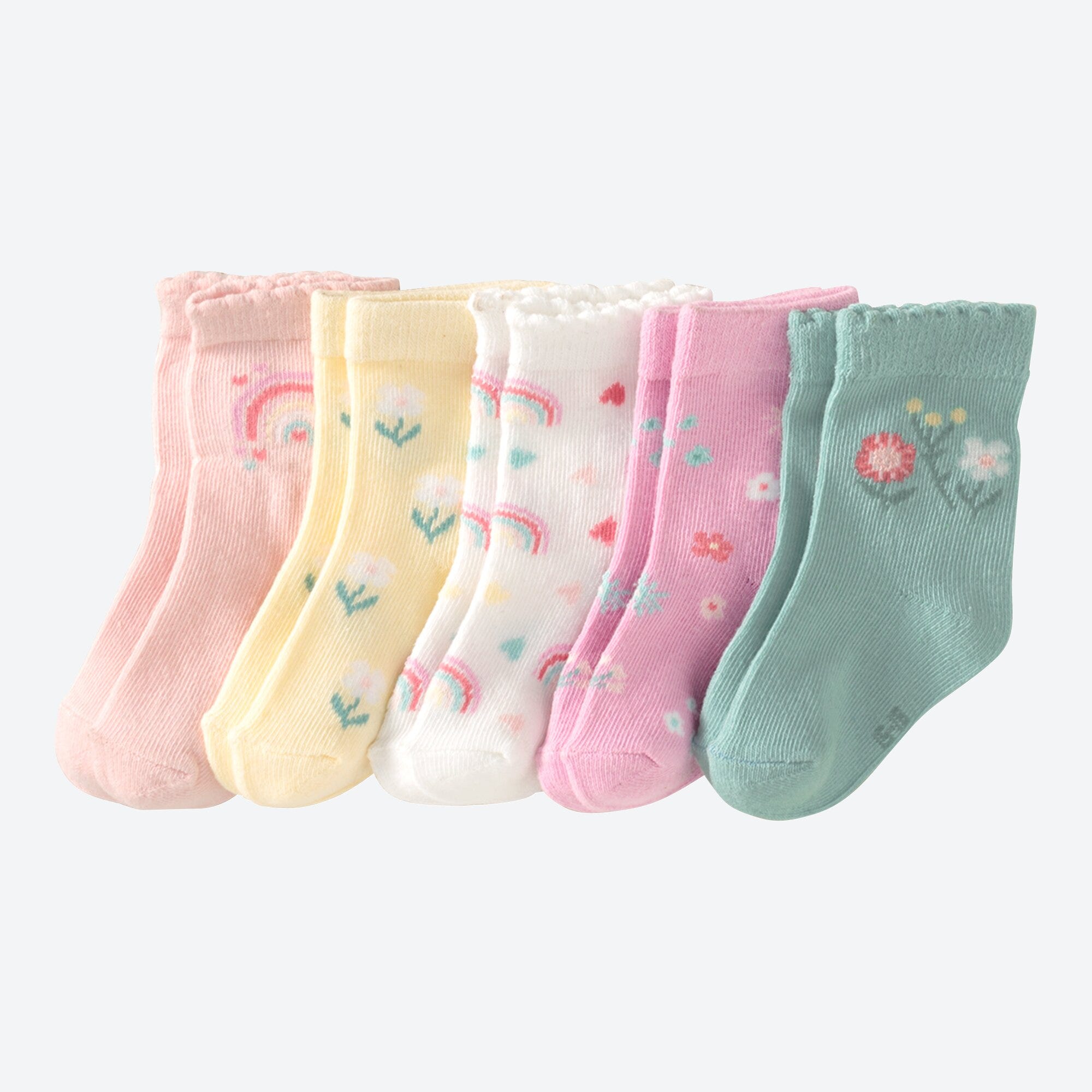 Baby-Mädchen-Socken in buntem Design, 5er-Pack