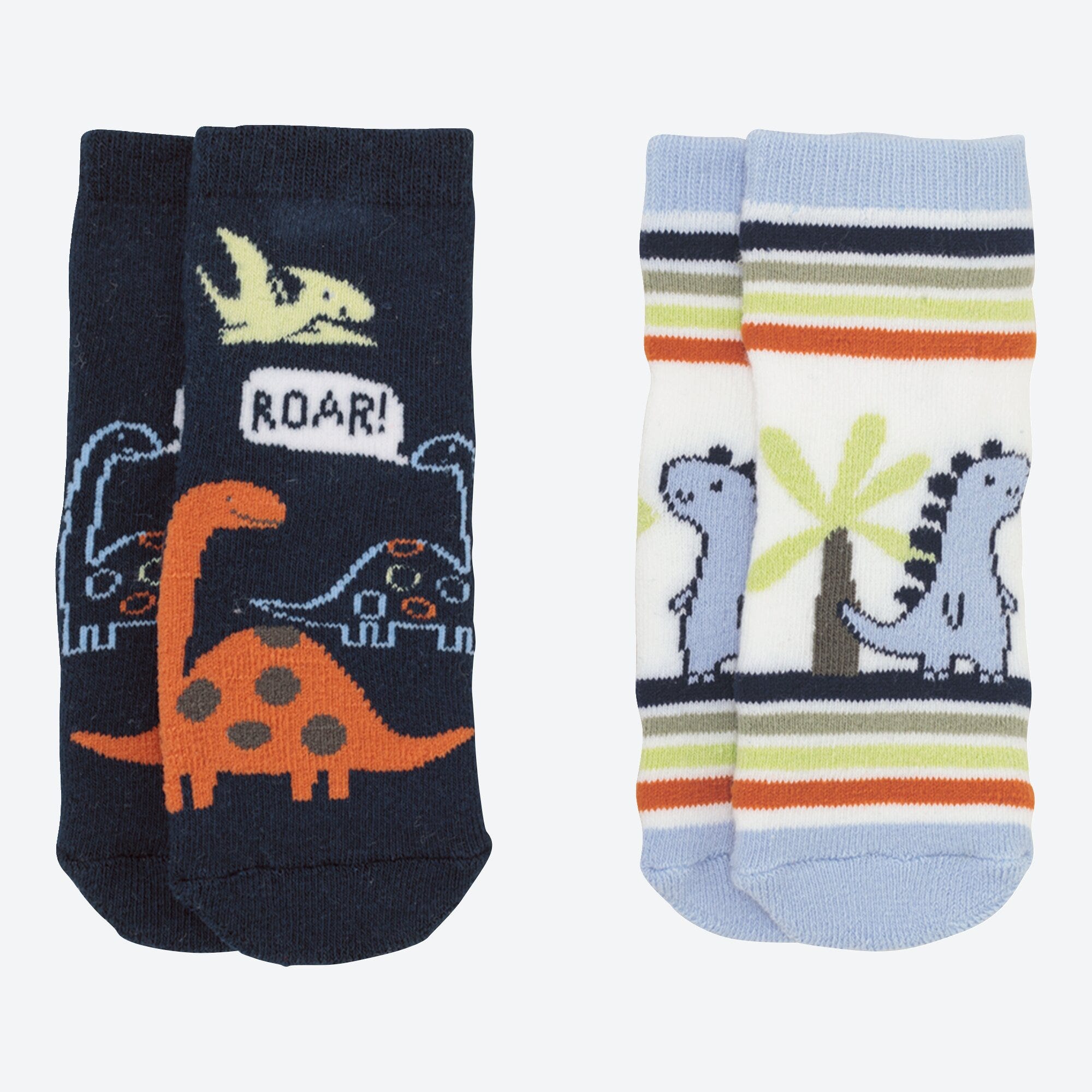 Baby-ABS-Socken mit Dino-Aufdruck, 2er-Pack