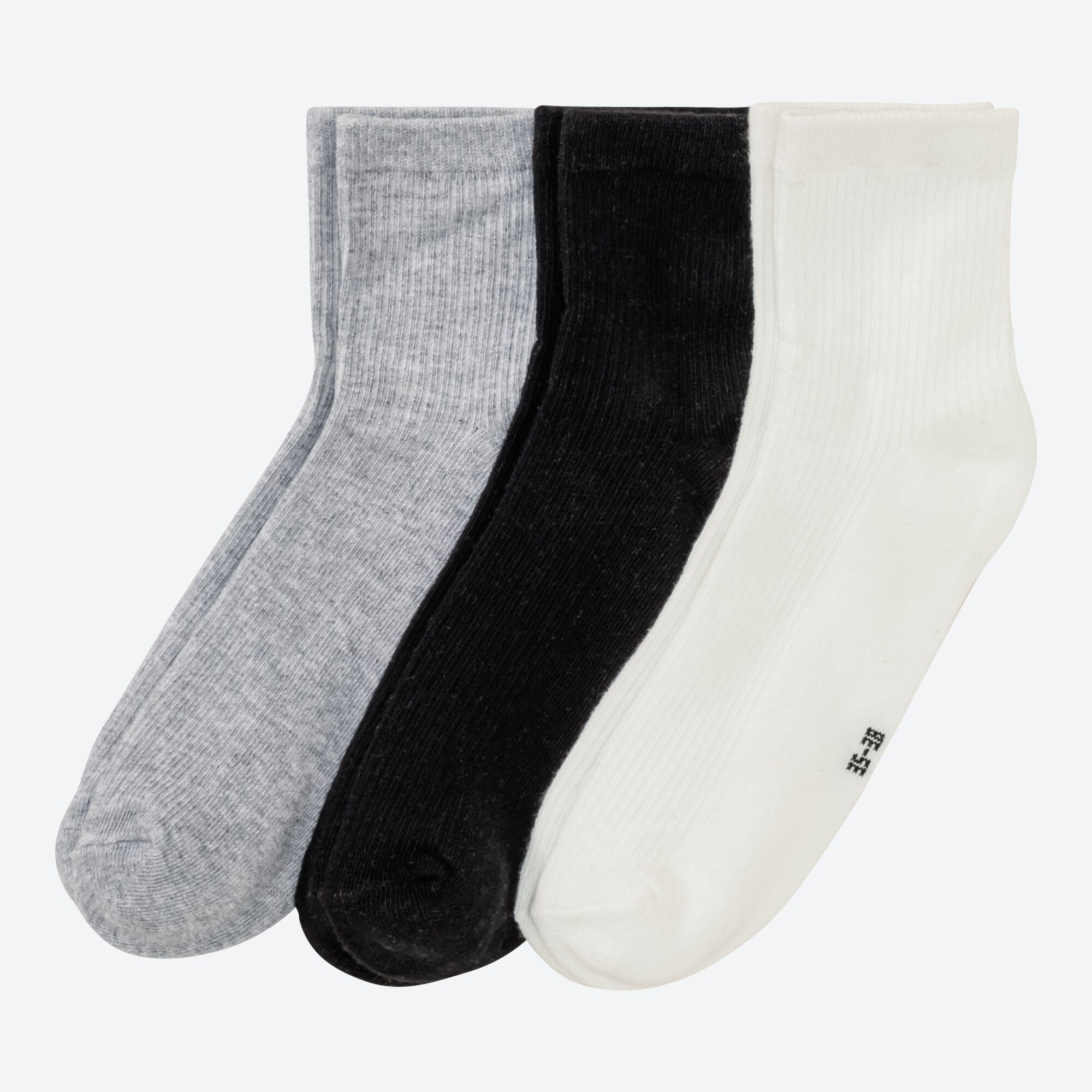 Damen-Kurzschaft-Socken mit Rippstruktur, 3er-Pack