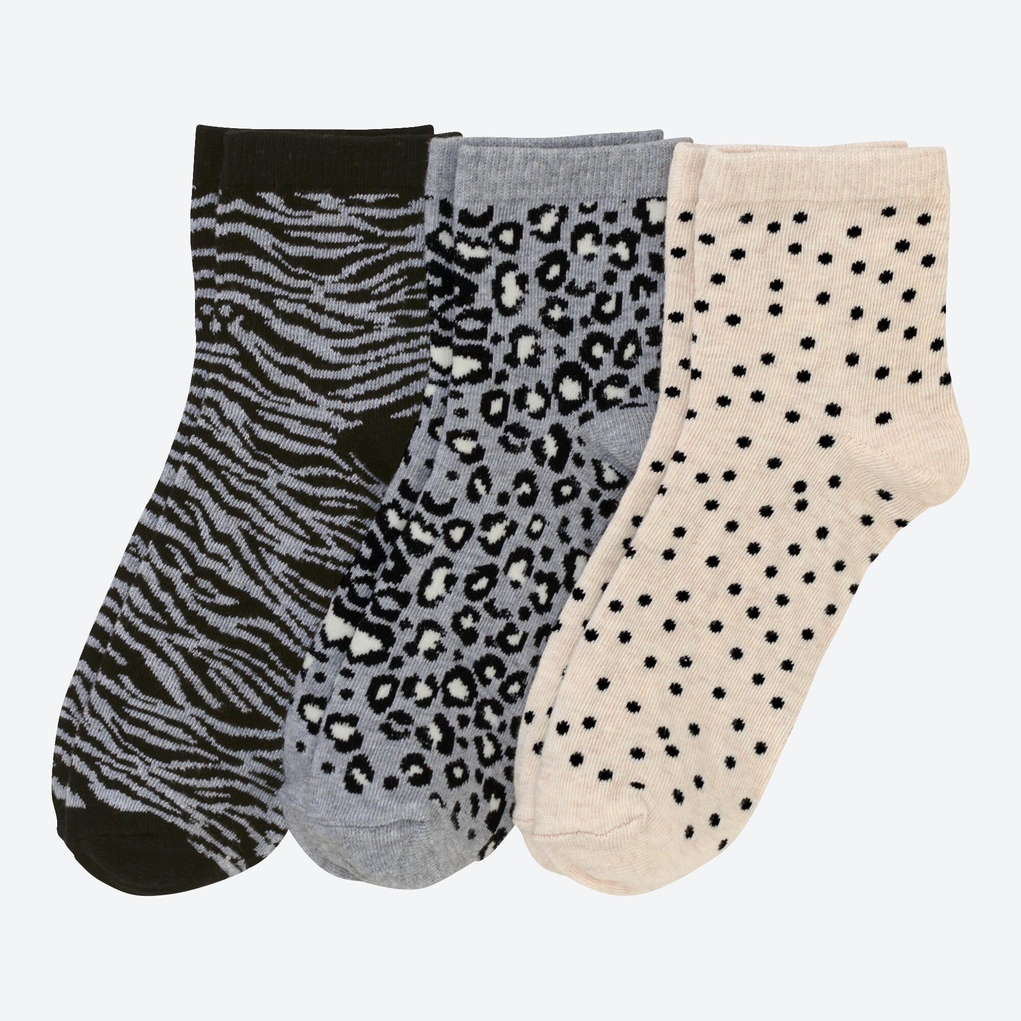 Damen-Kurzschaft-Socken, 3er-Pack