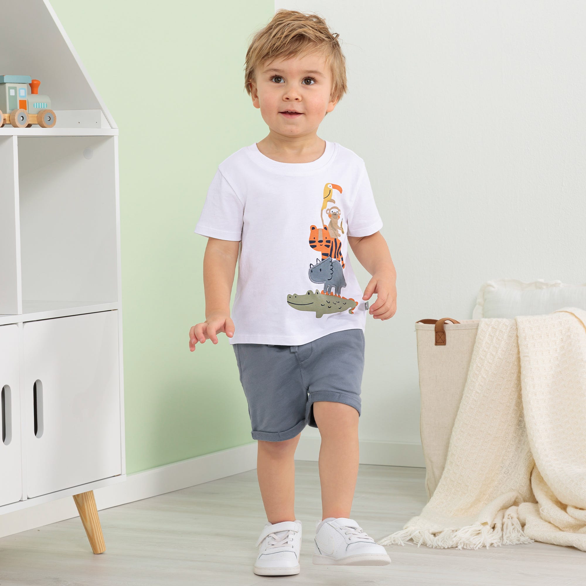 Baby-Jungen-Set mit Tiermotiv, 2-teilig