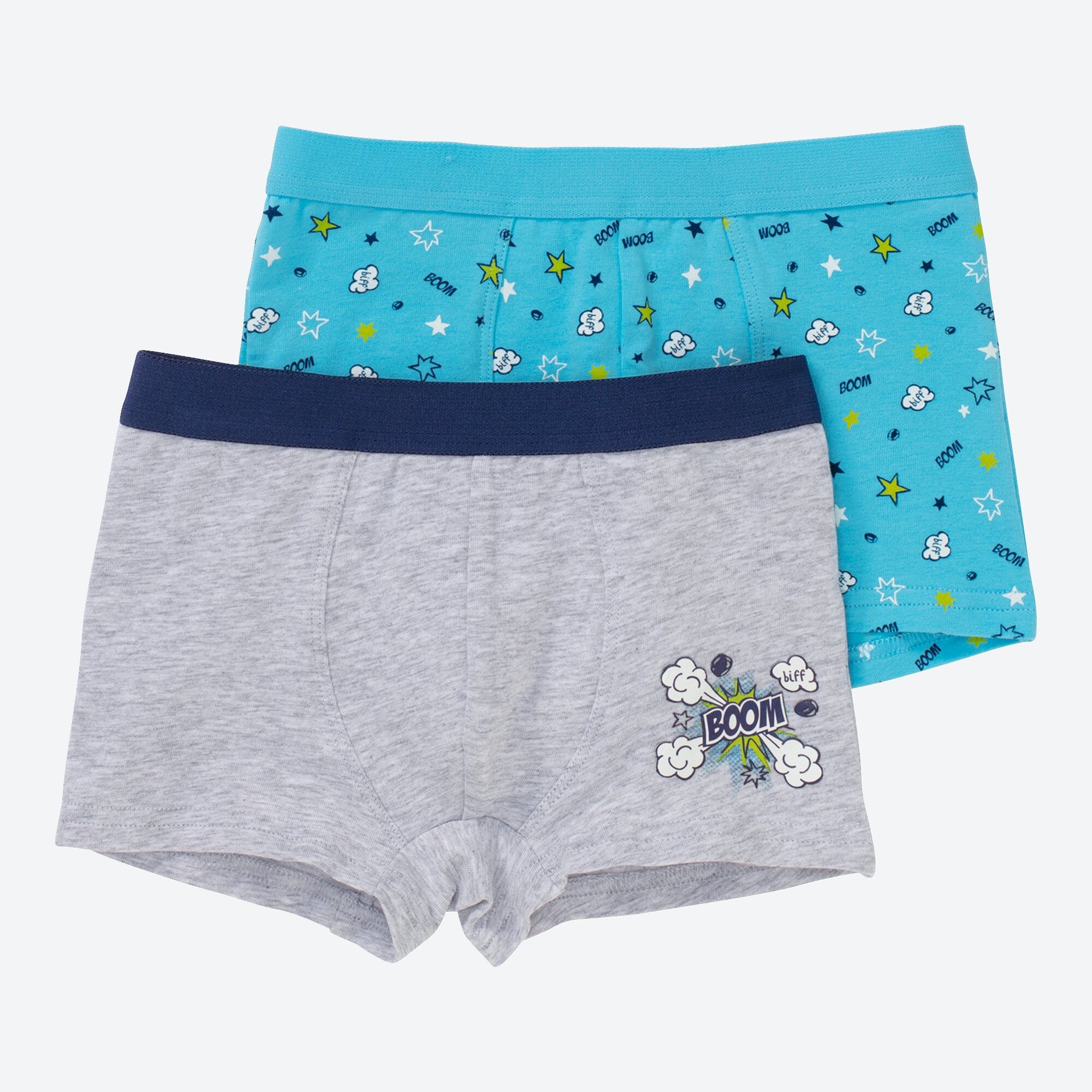 Kinder-Jungen-Retroshorts mit Print, 2er-Pack