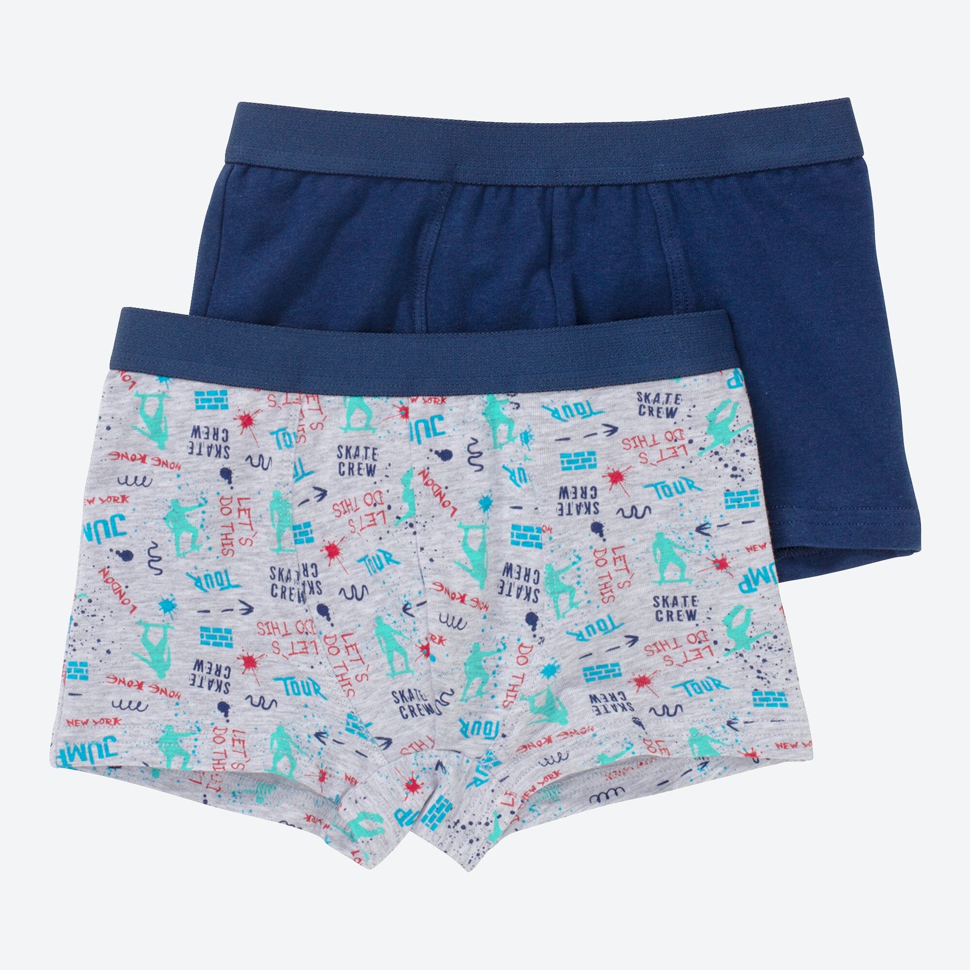 Jungen-Retroshorts mit Muster, 2er-Pack