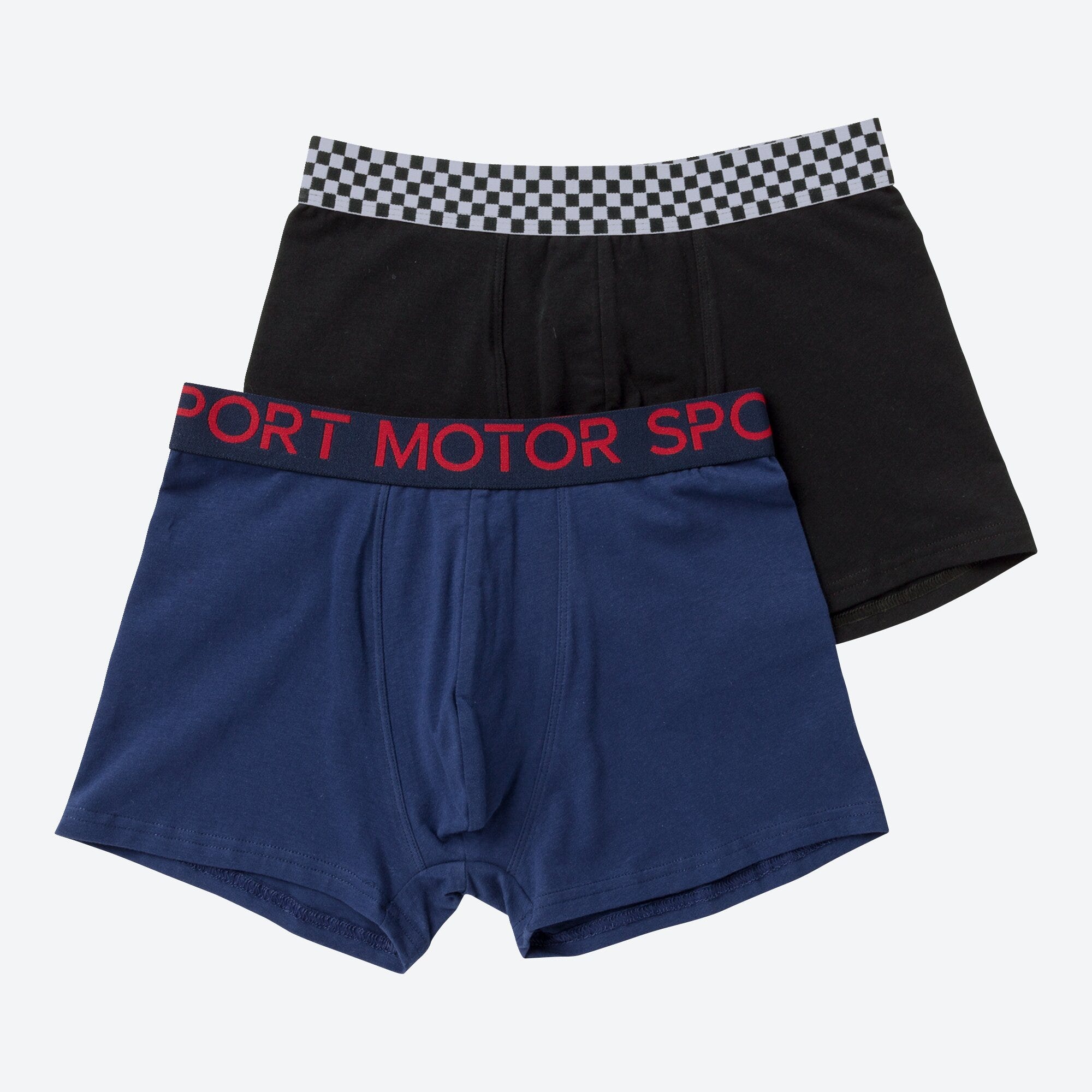 Teener-Jungen-Retroshorts mit Kontrastbund, 2er-Pack