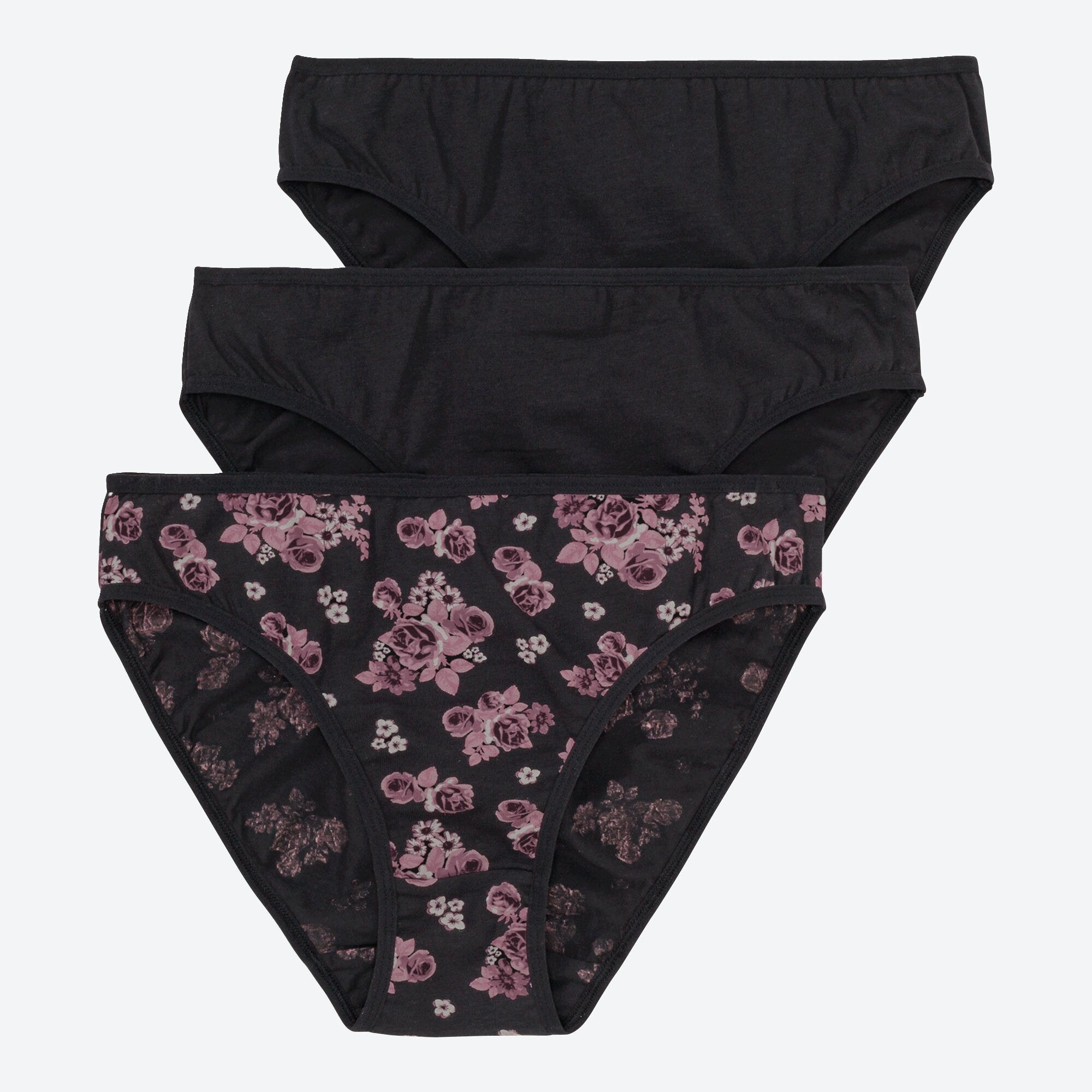Damen-Minislip in verschiedenen Designs, 3er-Pack