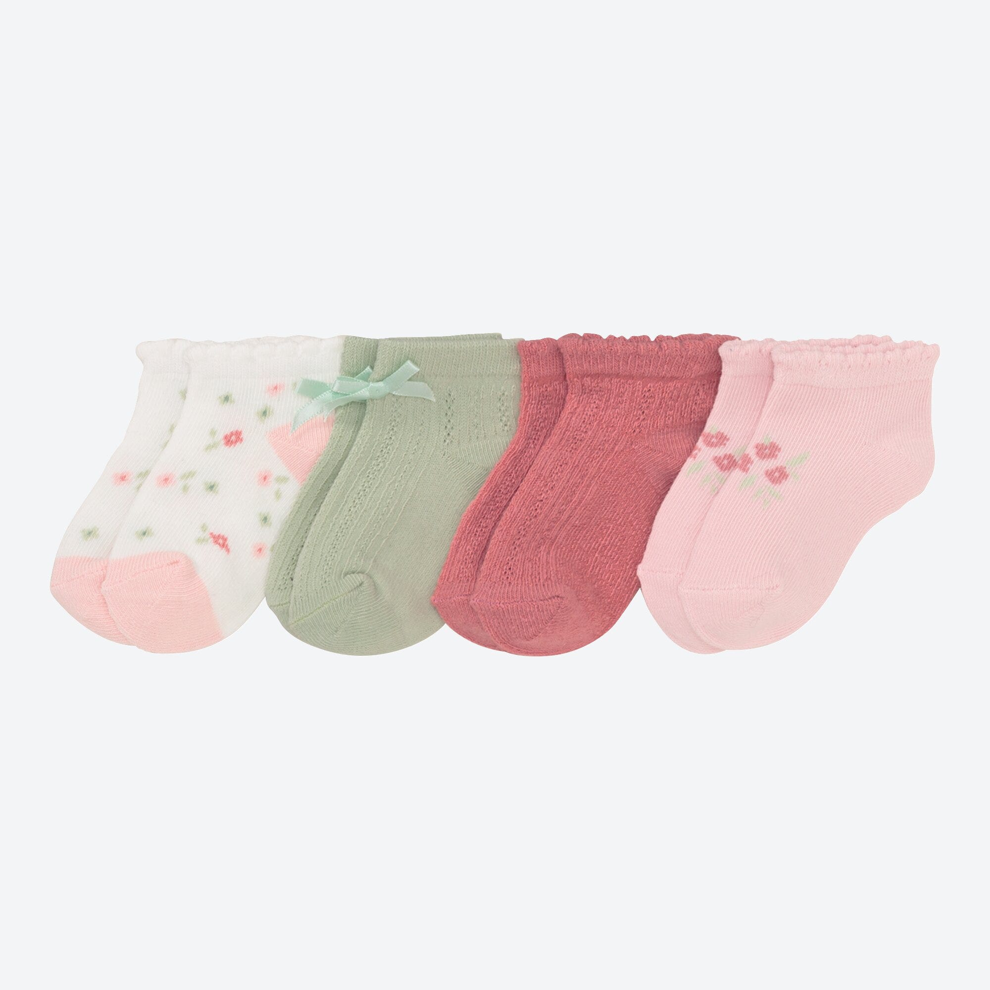 Baby-Mädchen-Sneaker-Socken, 4er-Pack