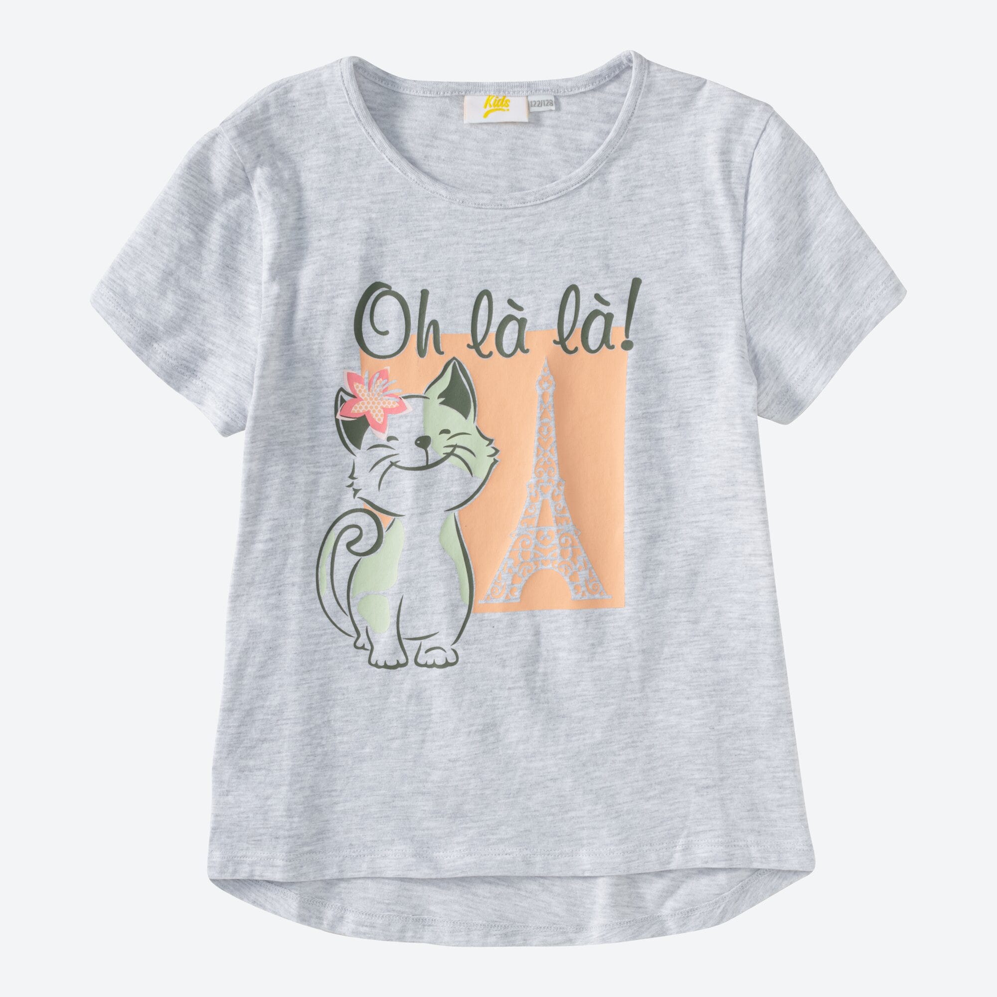 Kinder-Mädchen-T-Shirt mit Katzendruck
