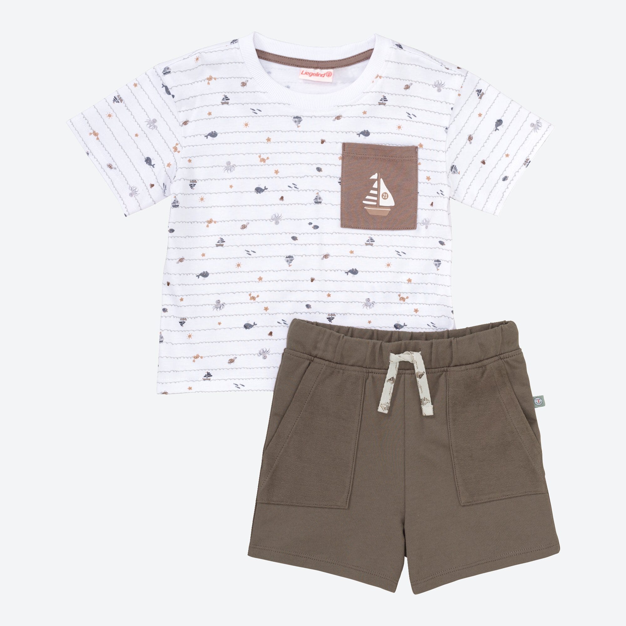 Baby-Jungen-Set mit Brusttasche, 2-teilig