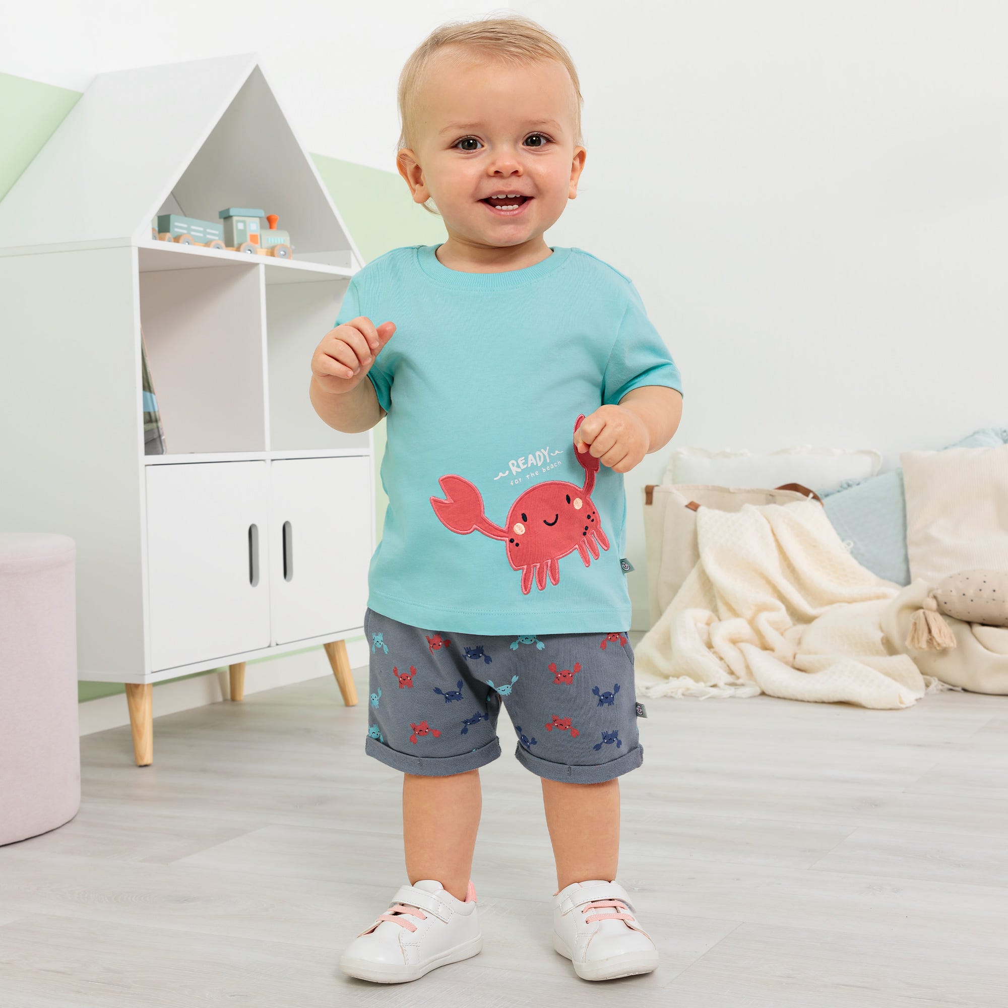 Baby-Jungen-Set mit Krabben-Motiv, 2-teilig