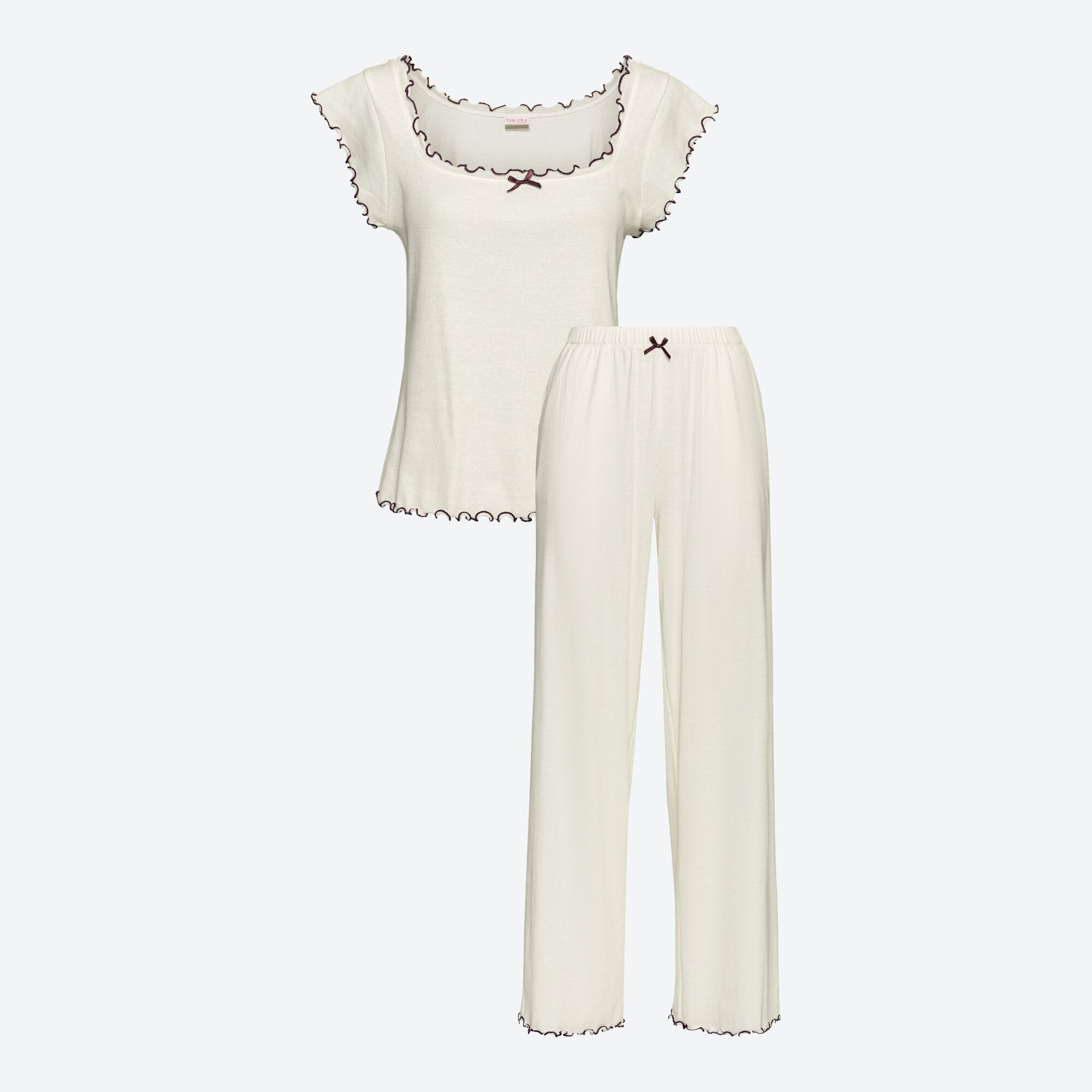Damen-Shorty mit Kontrastbund, 2-teilig